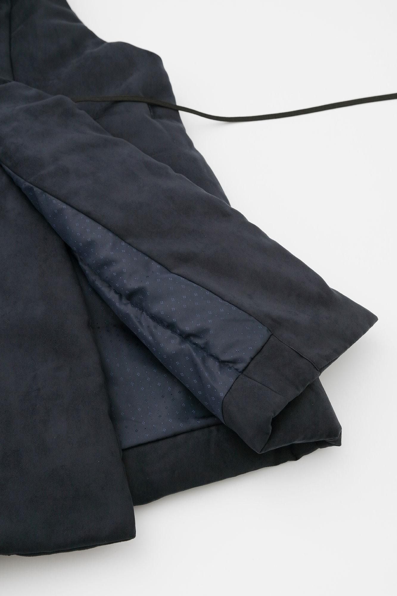 Faux Nubuck Long Jinbaori (Padded / Black Blue