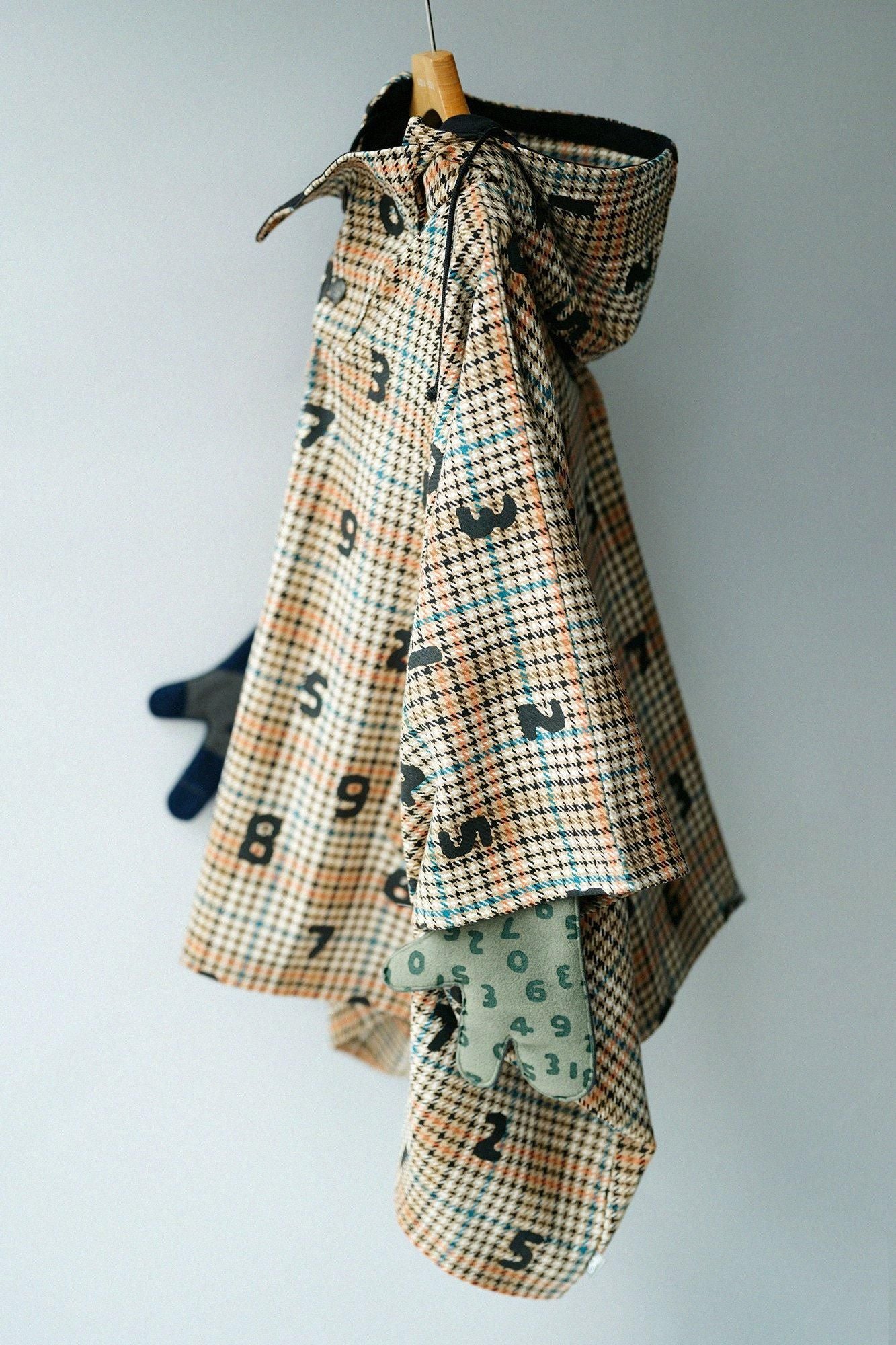 BALLI Twill BIKE Poncho／SO-SU-Uand Blank Cream Check 