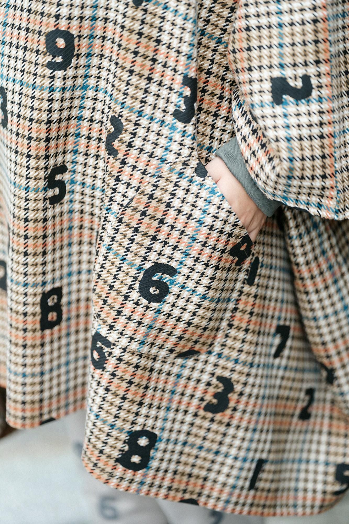 BALLI Twill BIKE Poncho／SO-SU-Uand Blank Cream Check 