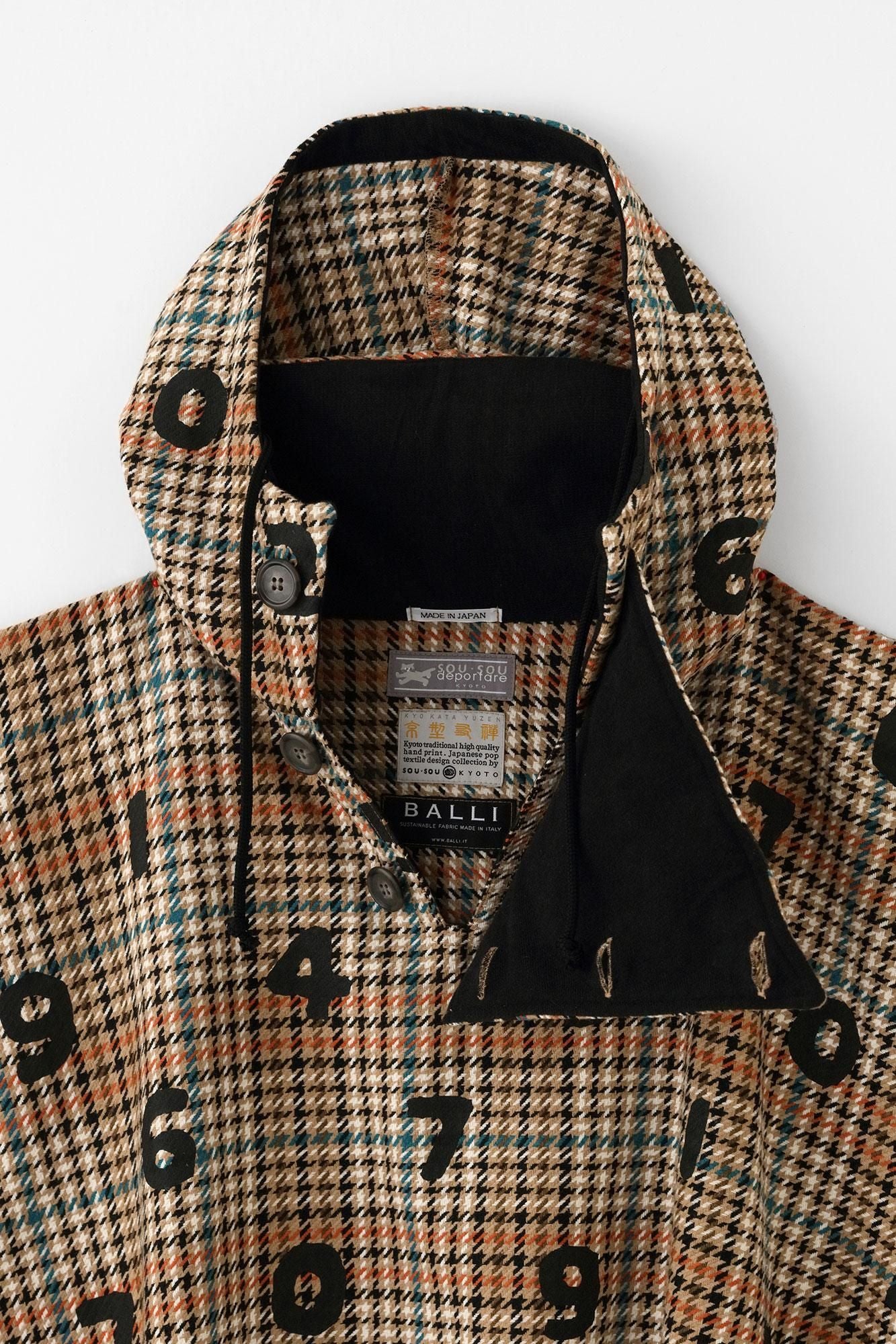 BALLI Twill BIKE Poncho／SO-SU-Uand Blank Cream Check 