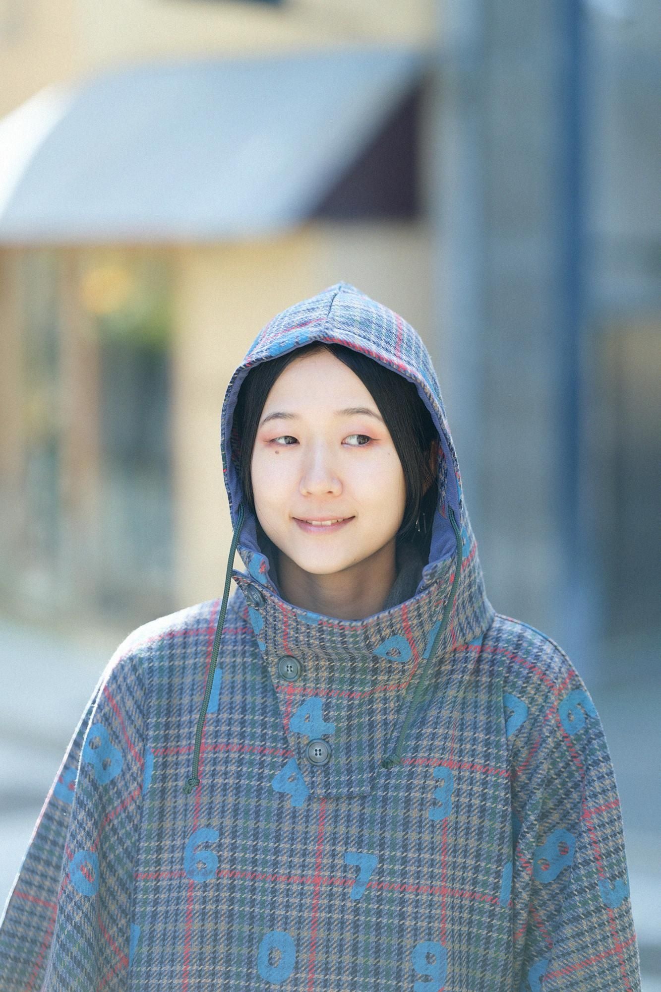 BALLI Twill BIKE Poncho/SO-SU-Uund Margin (Yohaku) Marinekaro