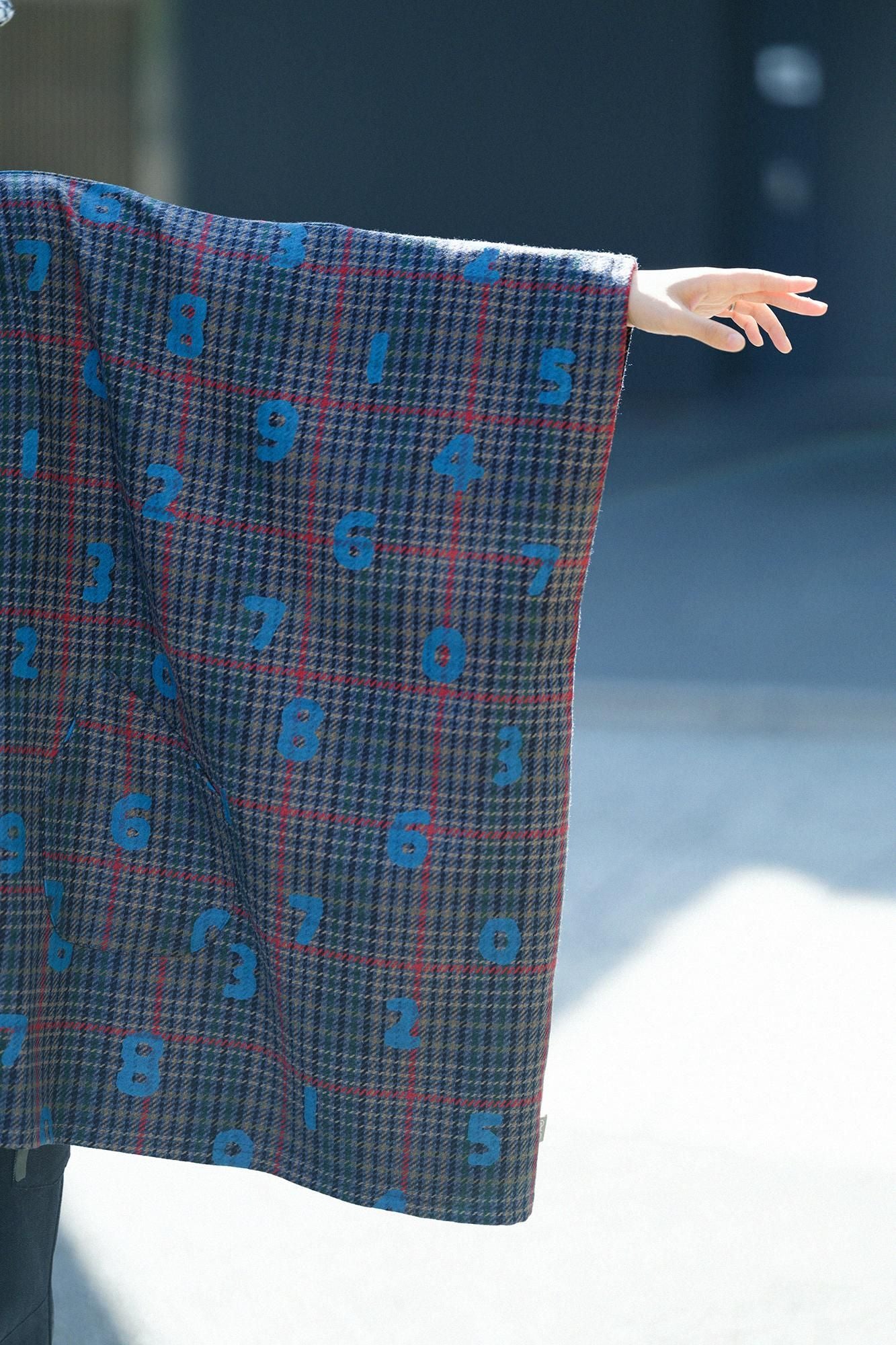BALLI Twill BIKE Poncho/SO-SU-Uund Margin (Yohaku) Marinekaro