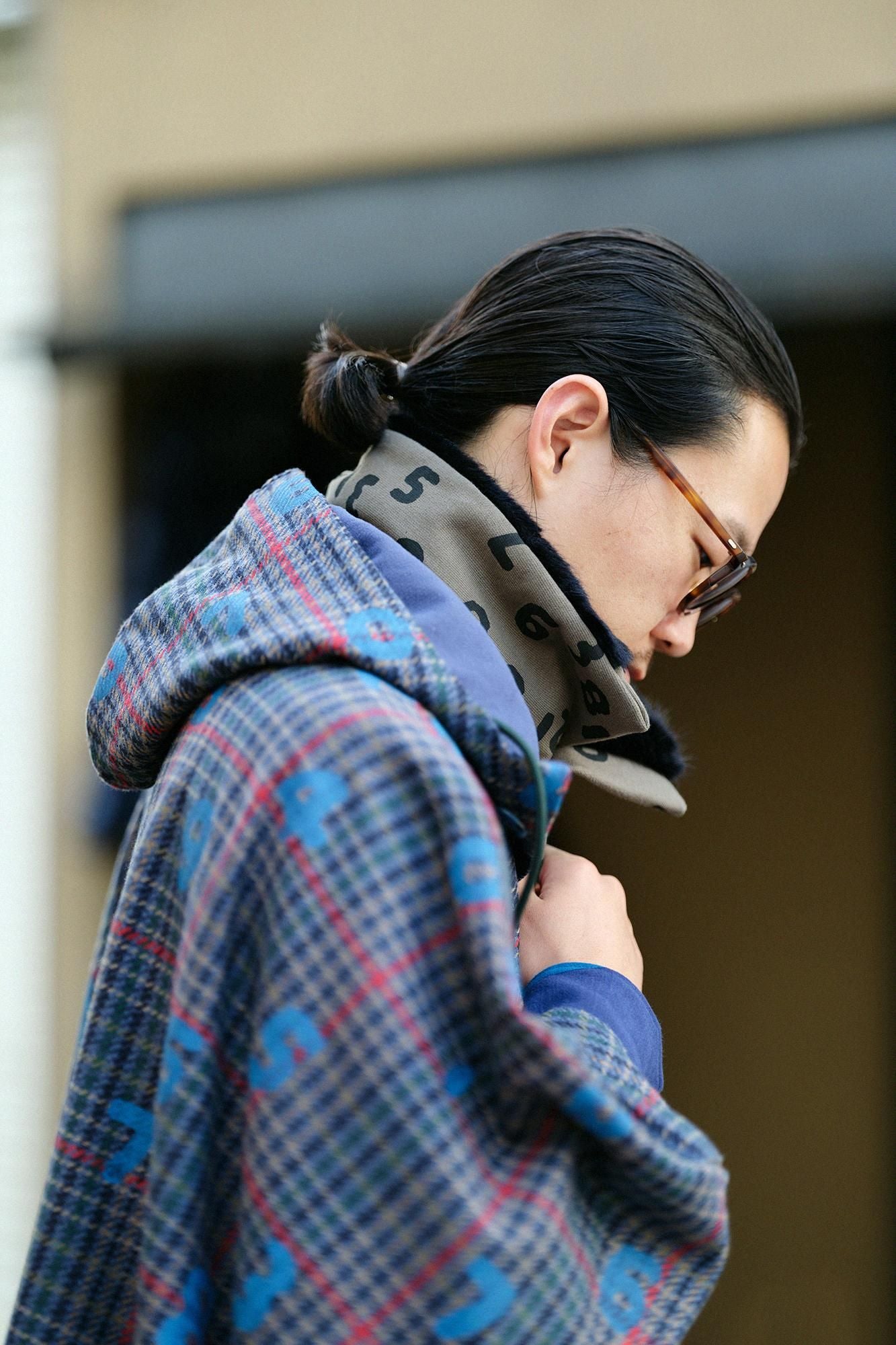 BALLI Twill BIKE Poncho/SO-SU-Uund Margin (Yohaku) Marinekaro