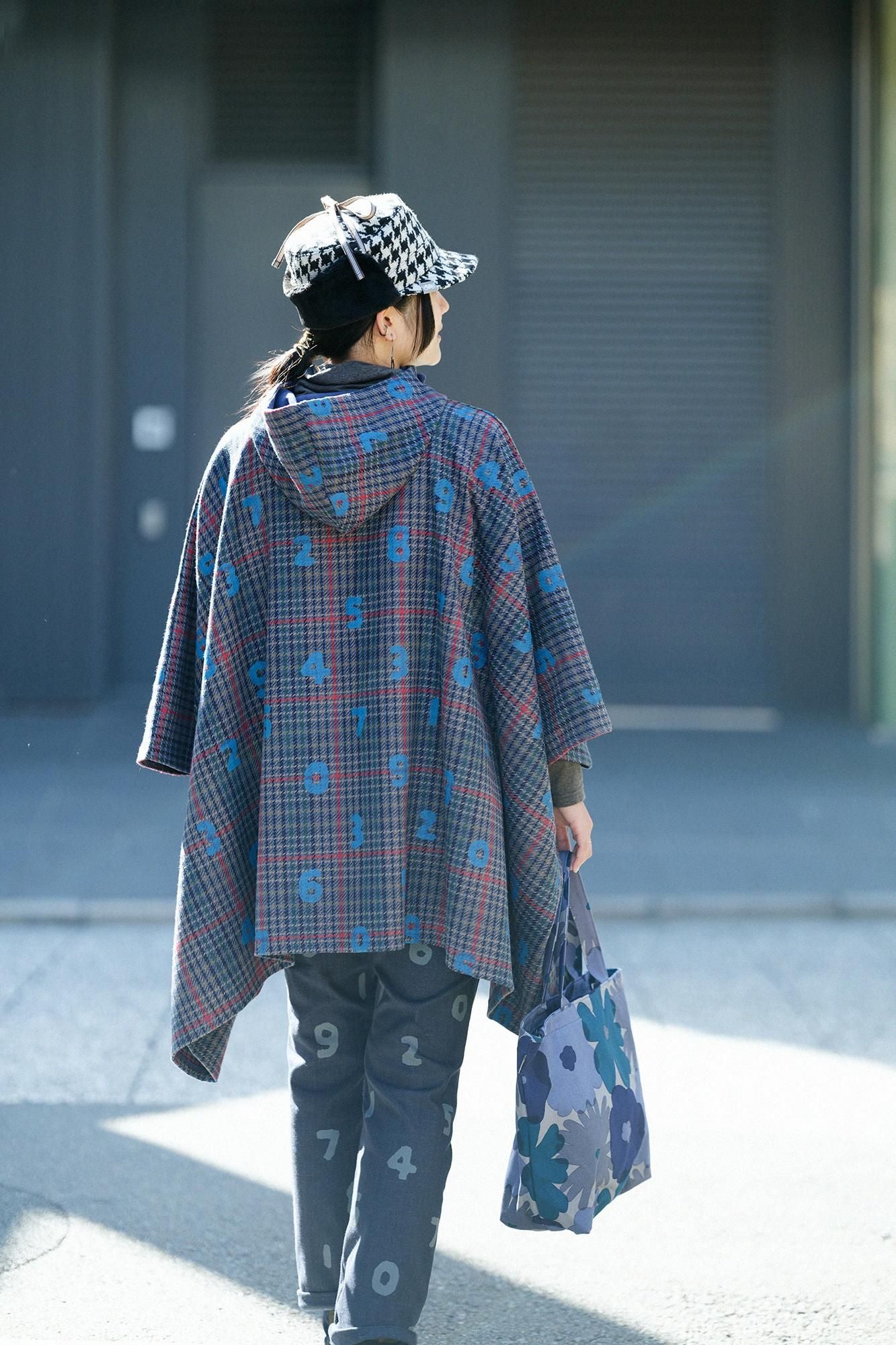 BALLI Twill BIKE Poncho/SO-SU-Uund Margin (Yohaku) Marinekaro