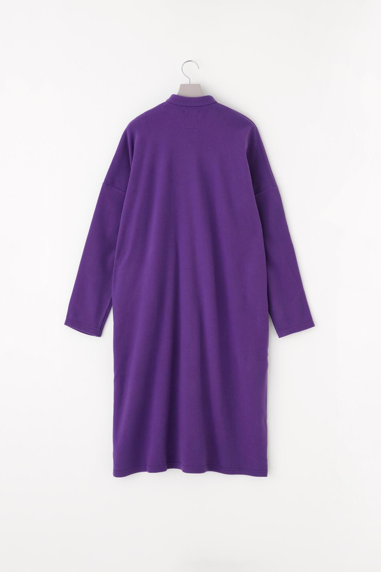 Melton Smooth Stand Collar Light Coat/Edo Murasaki