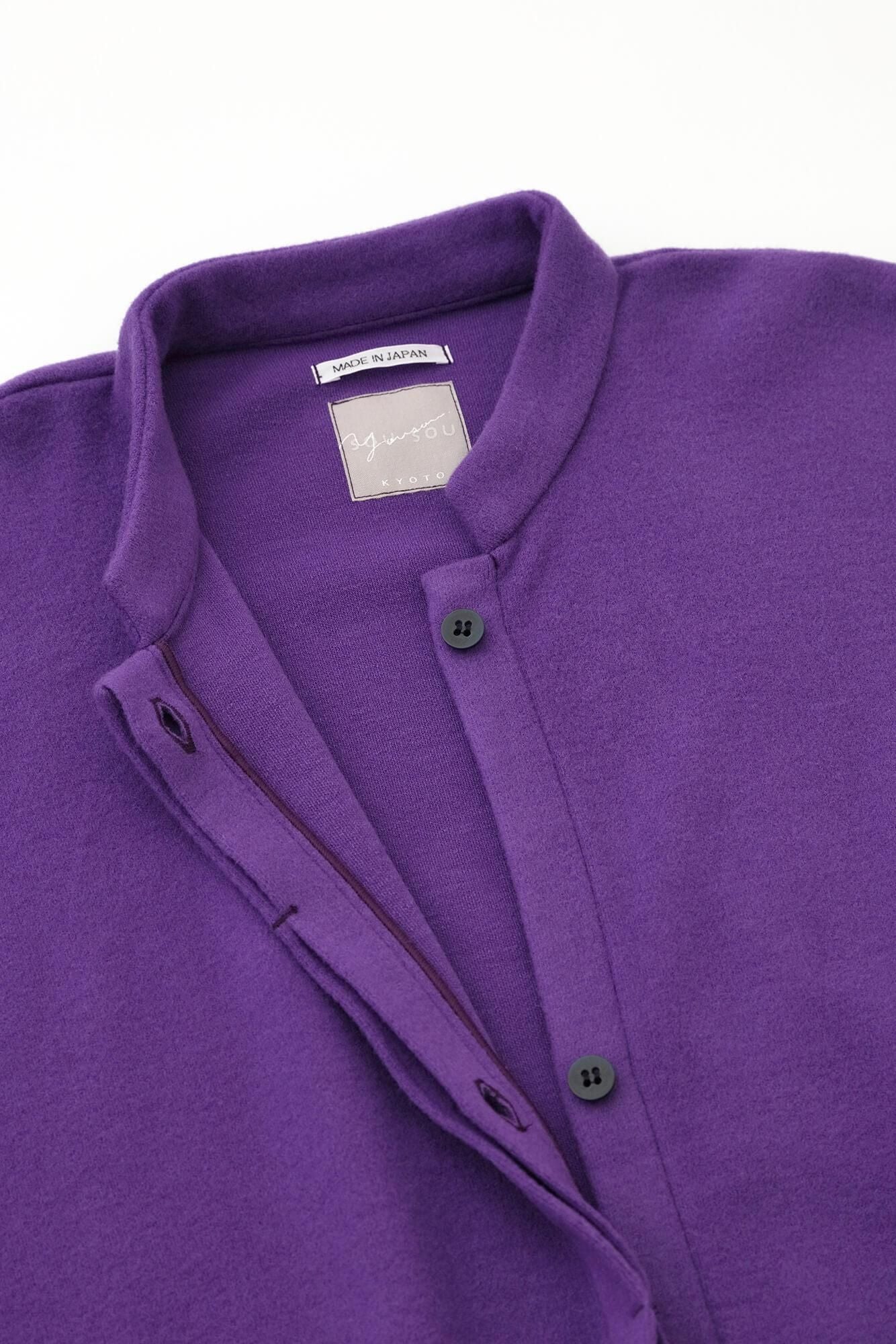 Melton Smooth Stand Collar Light Coat/Edo Murasaki