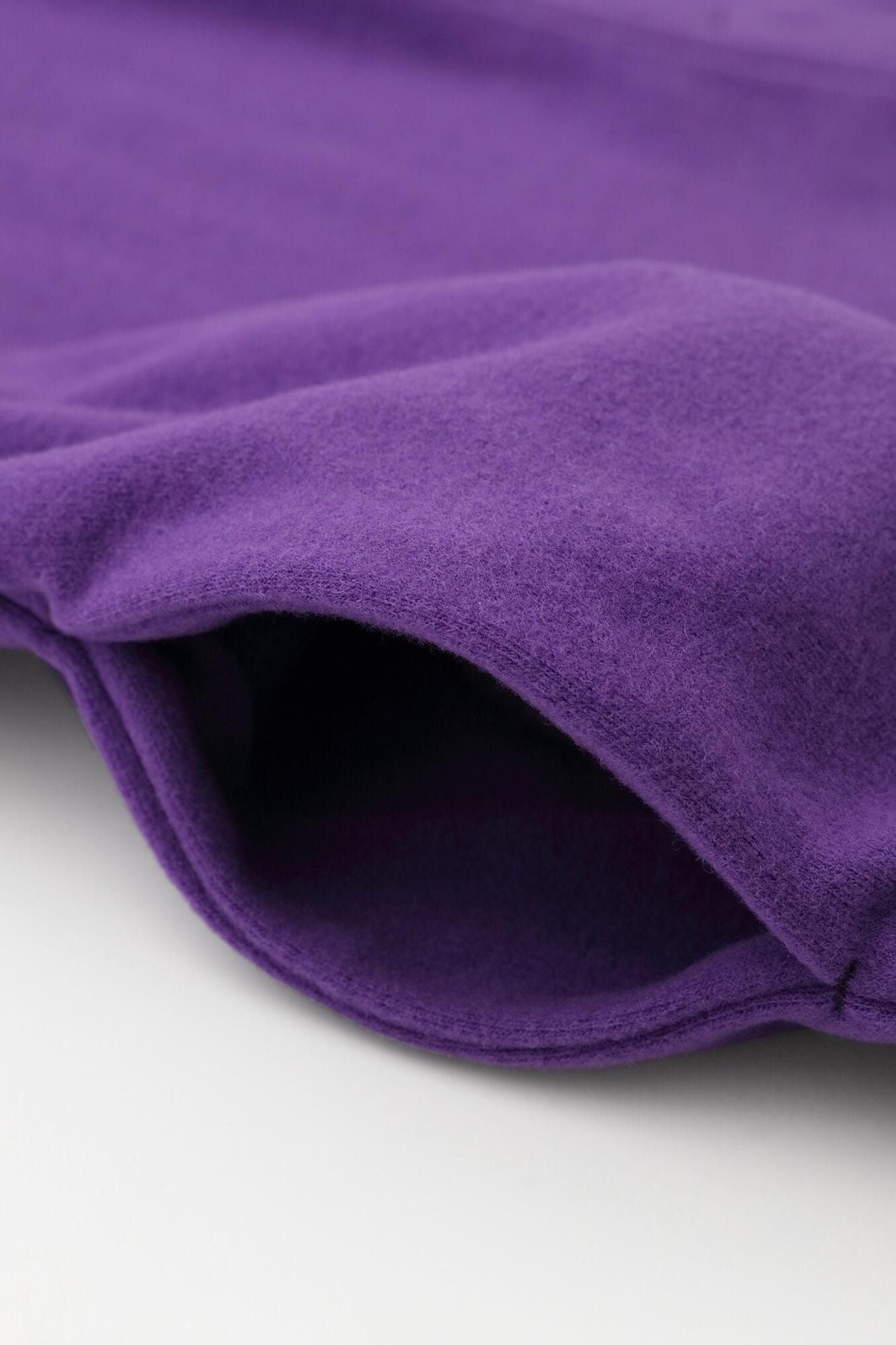 Melton Smooth Stand Collar Light Coat/Edo Murasaki
