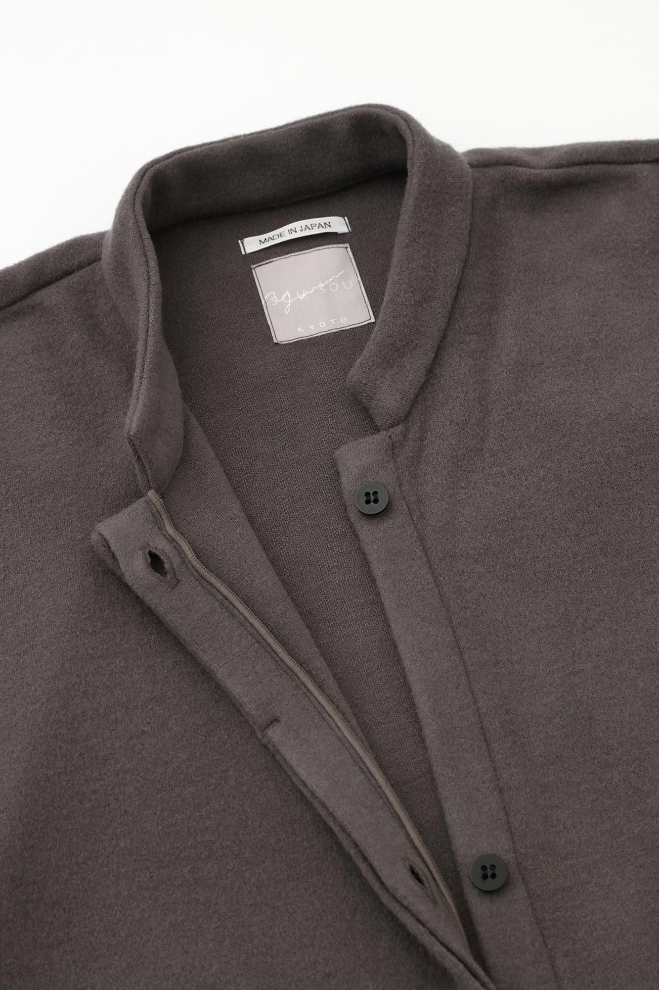 Melton Smooth Stehkragen, heller Mantel/Rußfarbe