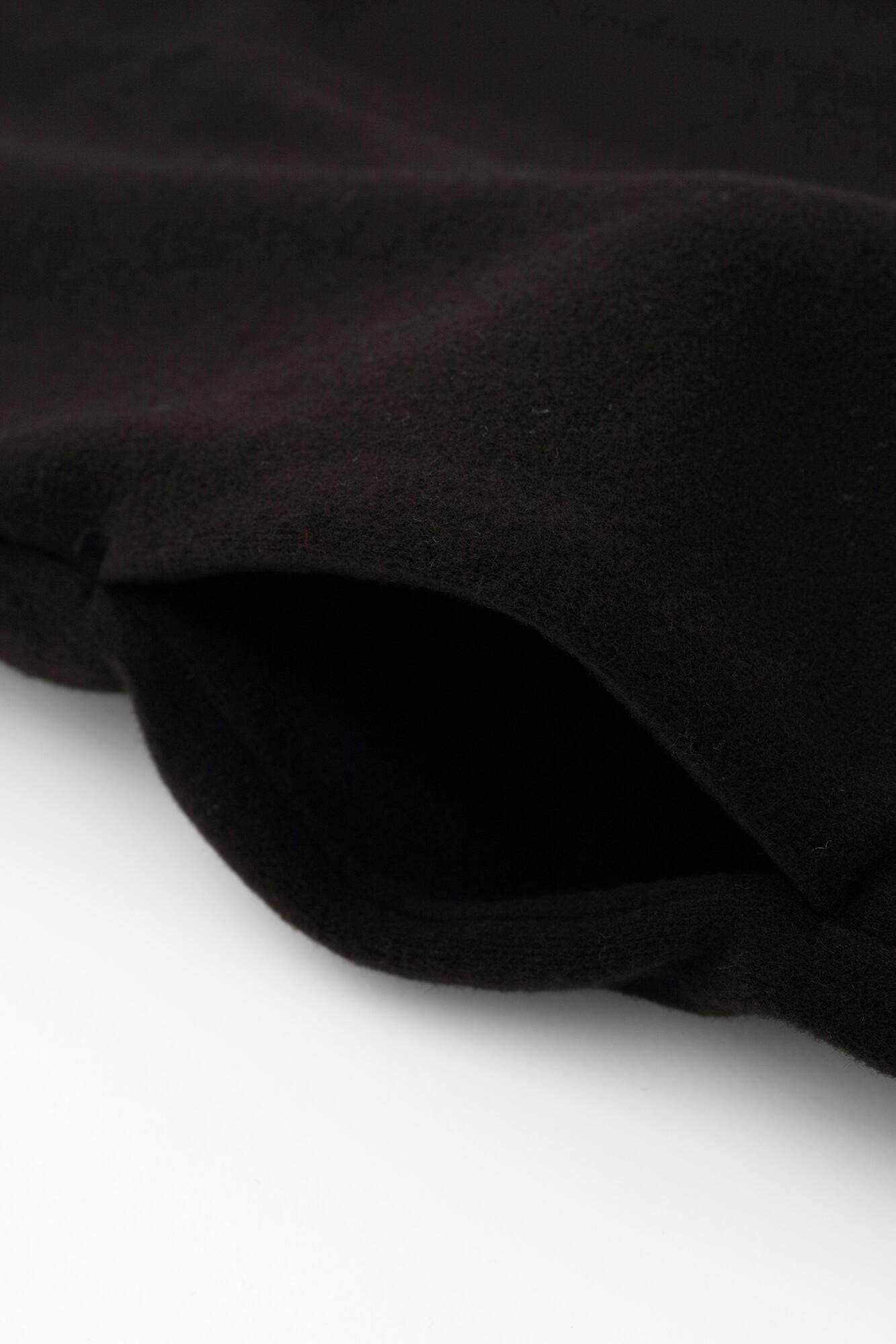 Melton Smooth Stand Collar Light Coat／Black
