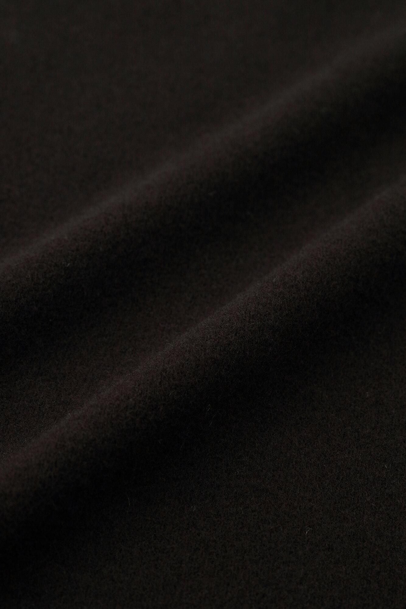 Melton Smooth Stand Collar Light Coat／Black