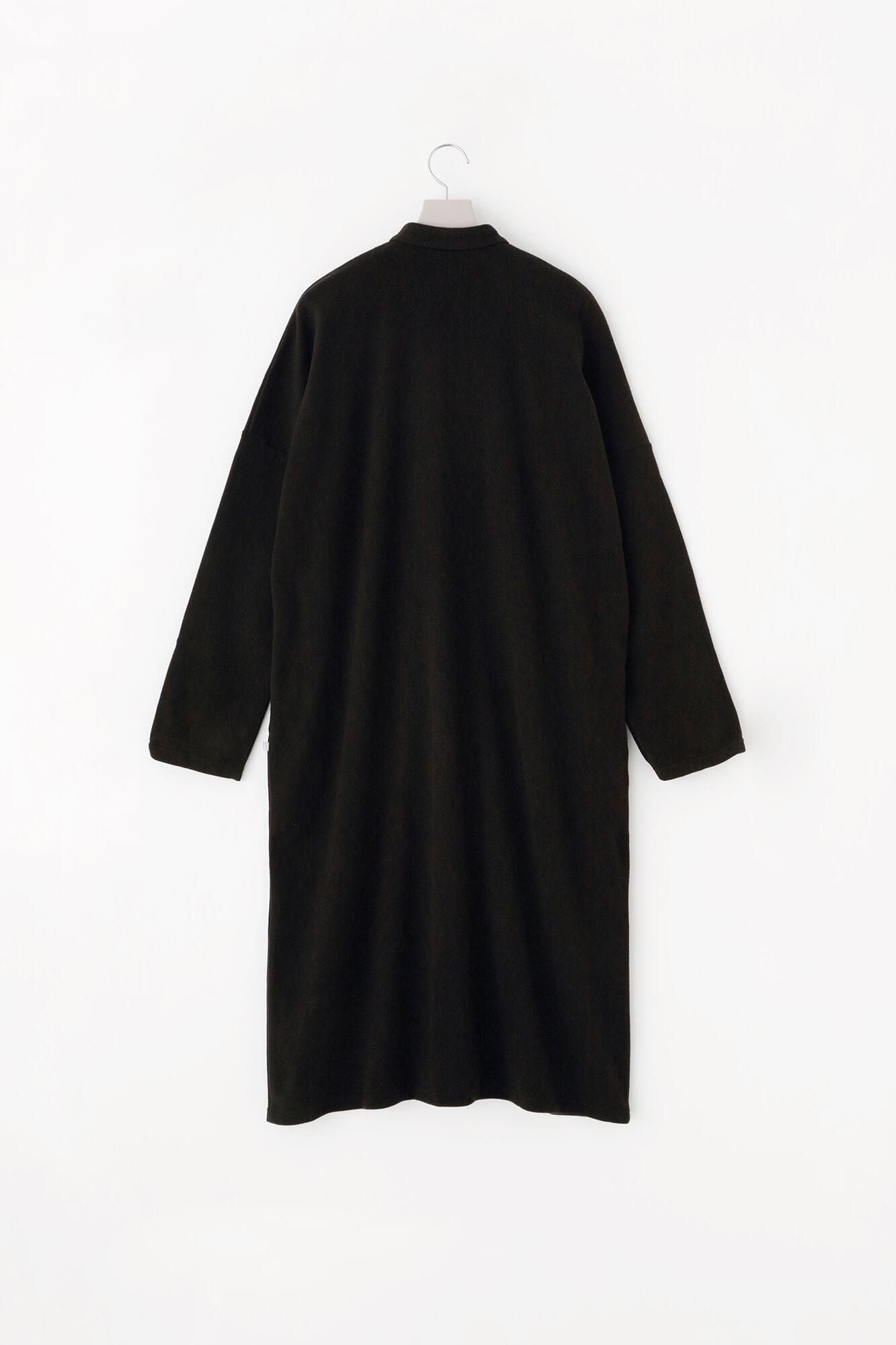 Melton Smooth Stand Collar Light Coat／Black