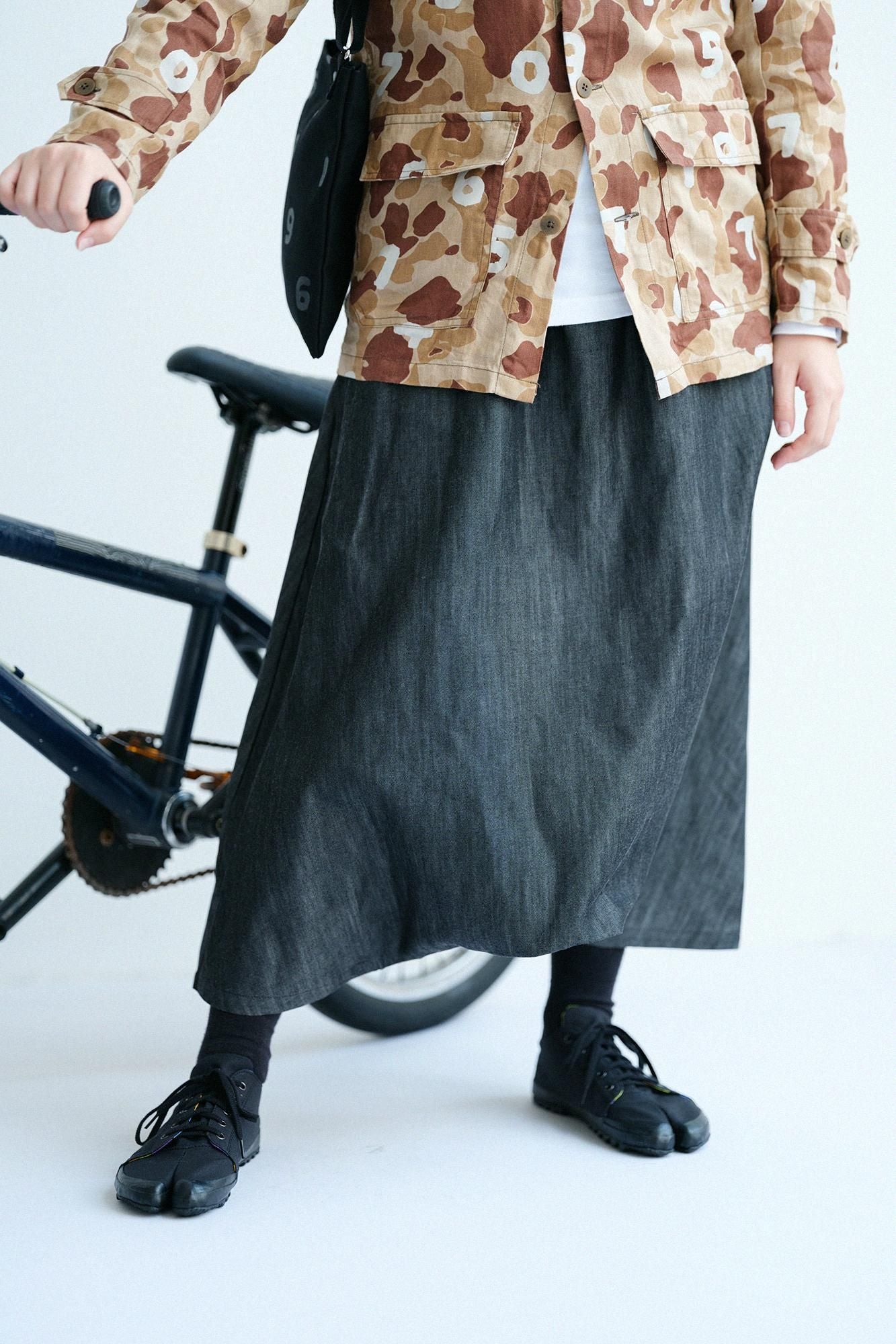 Cotton Tencel Heather Black / Daimonji Sarouel Pants Heather Black