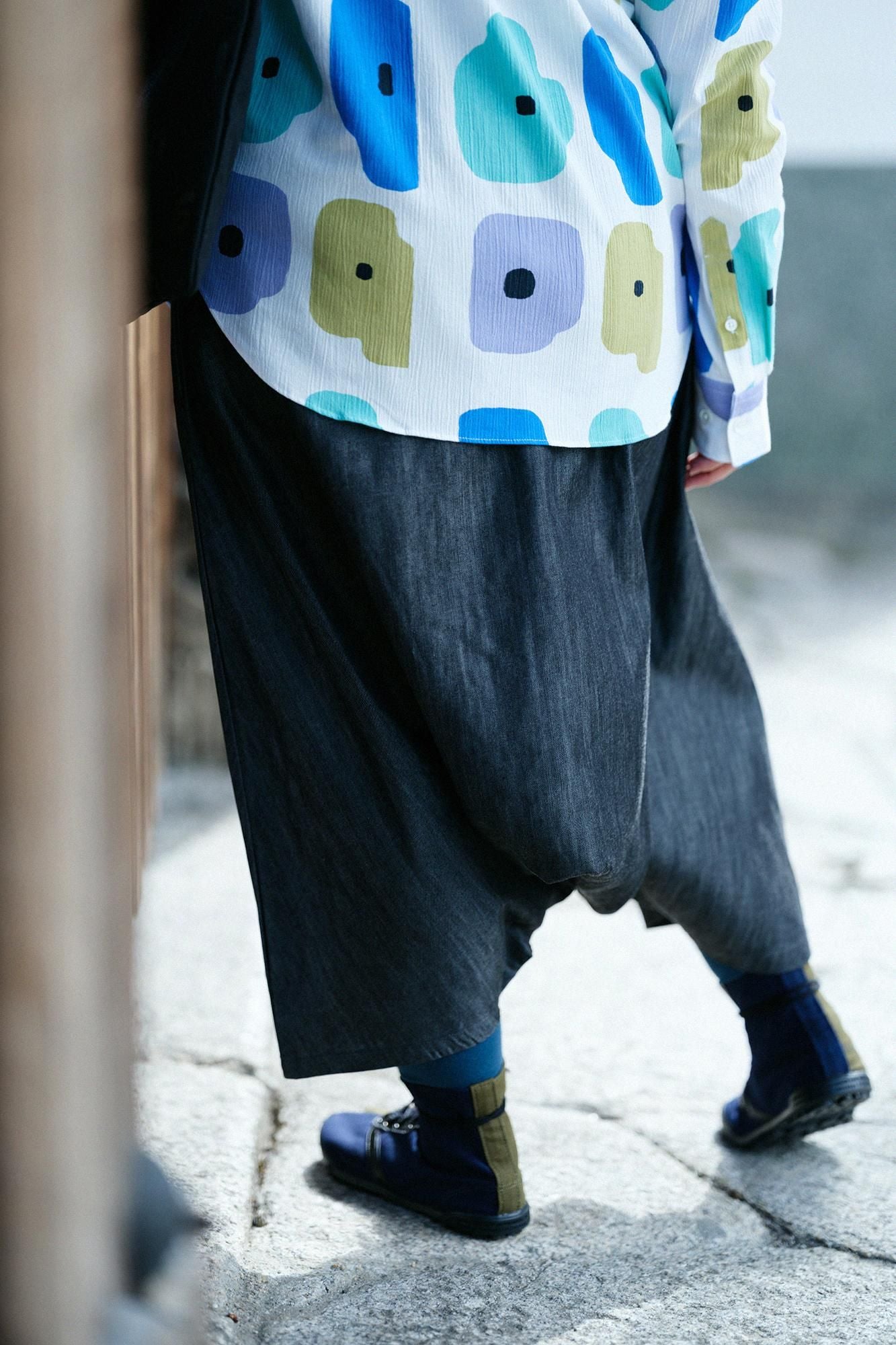 Cotton Tencel Heather Black / Daimonji Sarouel Pants Heather Black