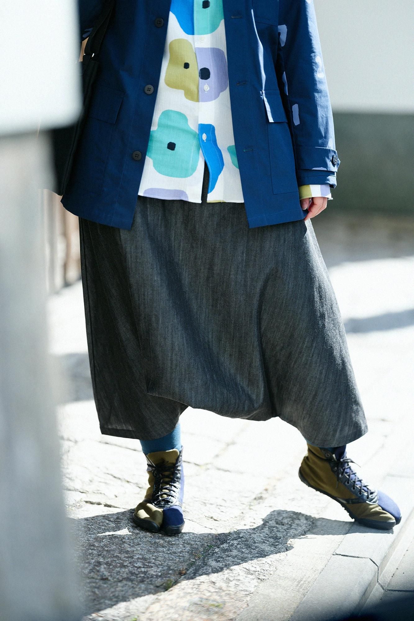 Cotton Tencel Heather Black / Daimonji Sarouel Pants Heather Black