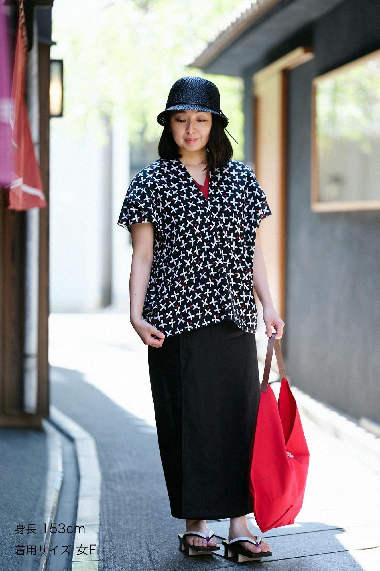 이세모멘 분 사각형옷 후타츠미／스즈시로 풀 검은색