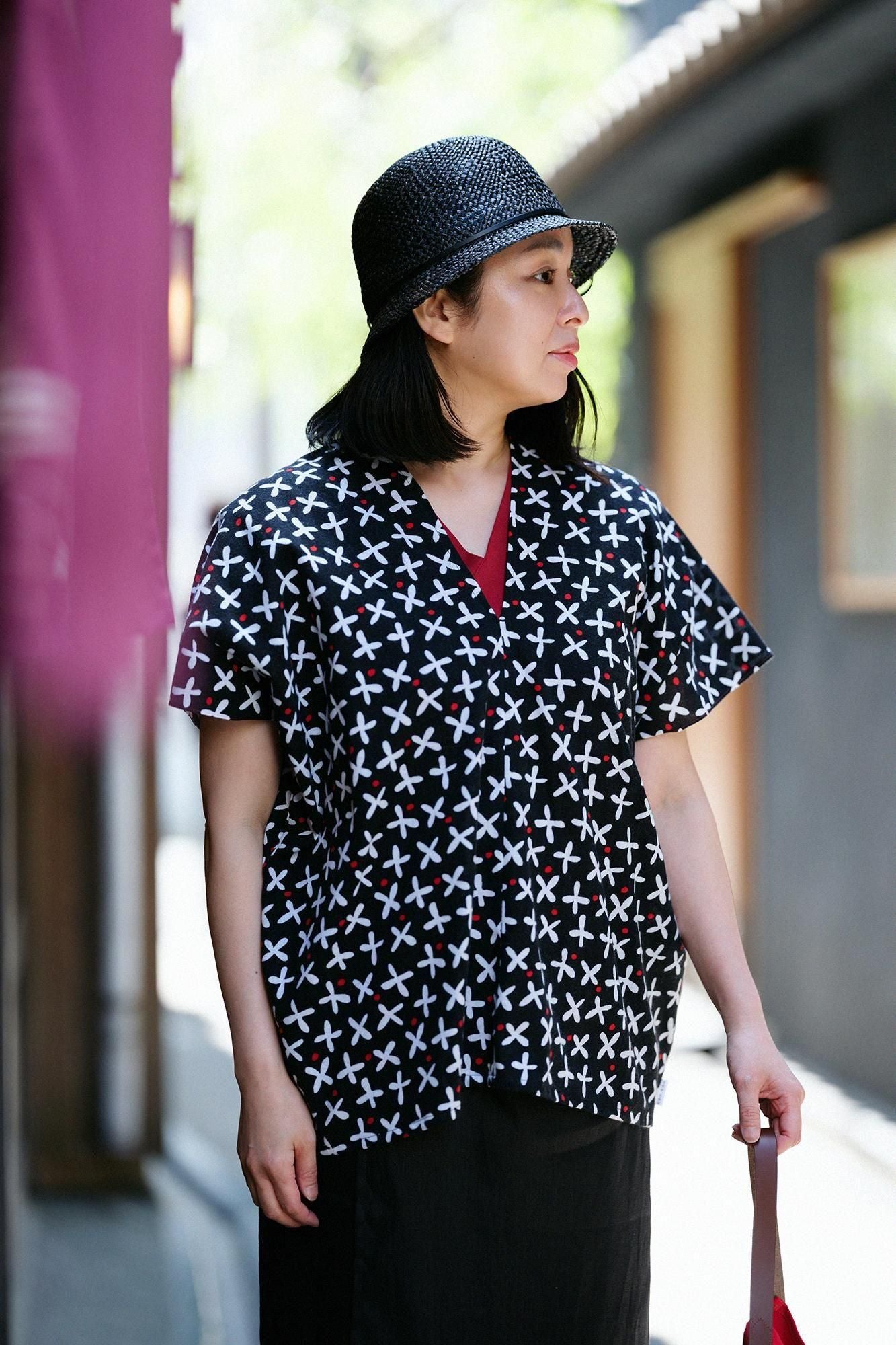 이세모멘 분 사각형옷 후타츠미／스즈시로 풀 검은색