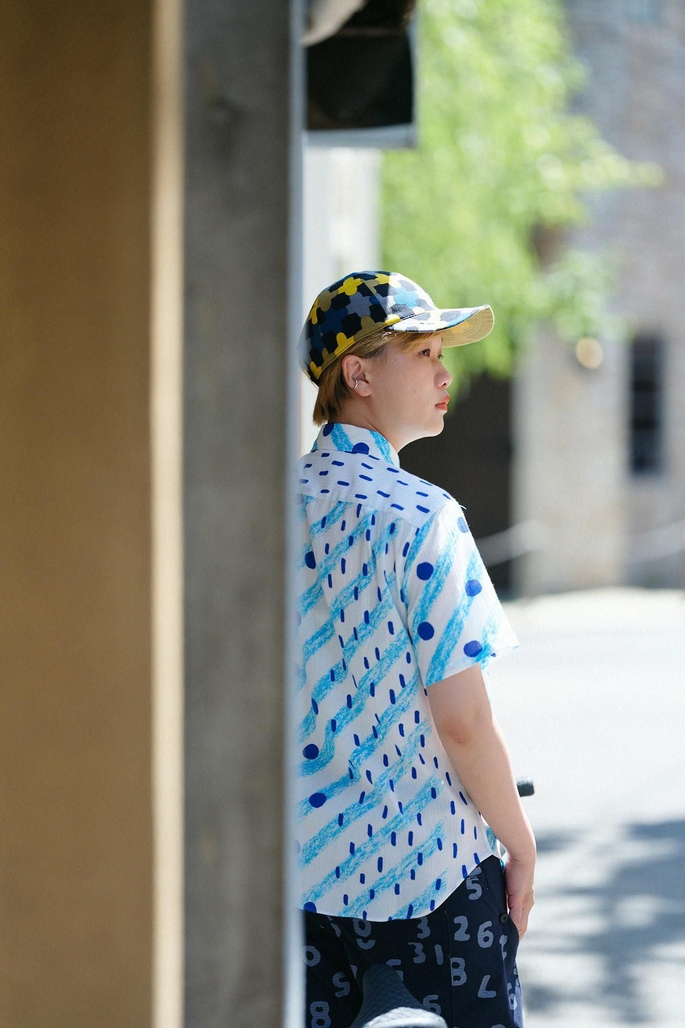 高島縮 20/20 半袖シャツ／天のしずく