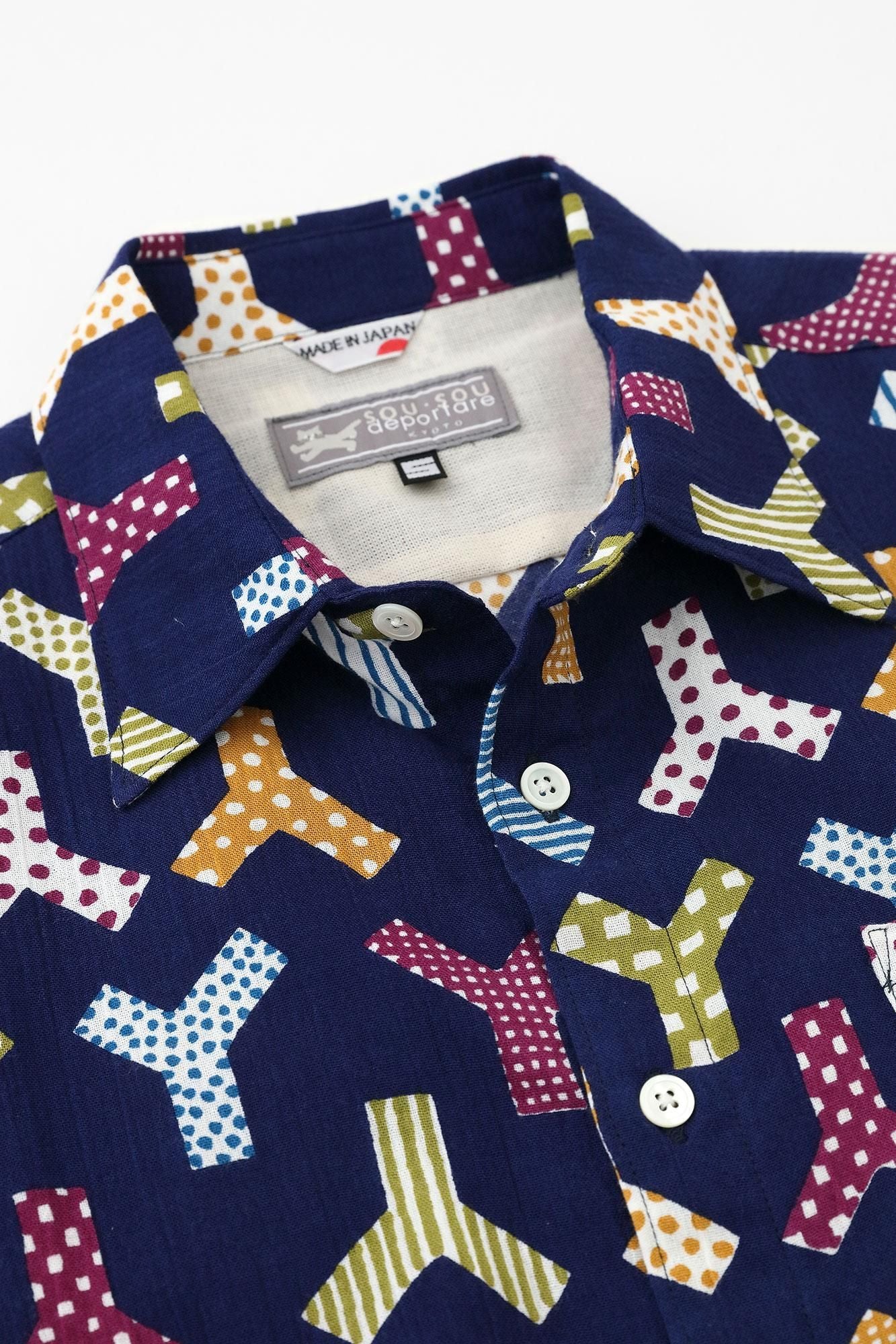 高島縮 20/20 半袖シャツ／人柄（ひとがら）