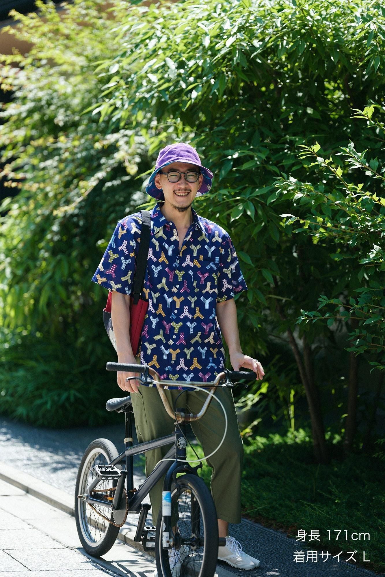 高島縮 20/20 半袖シャツ／人柄（ひとがら）