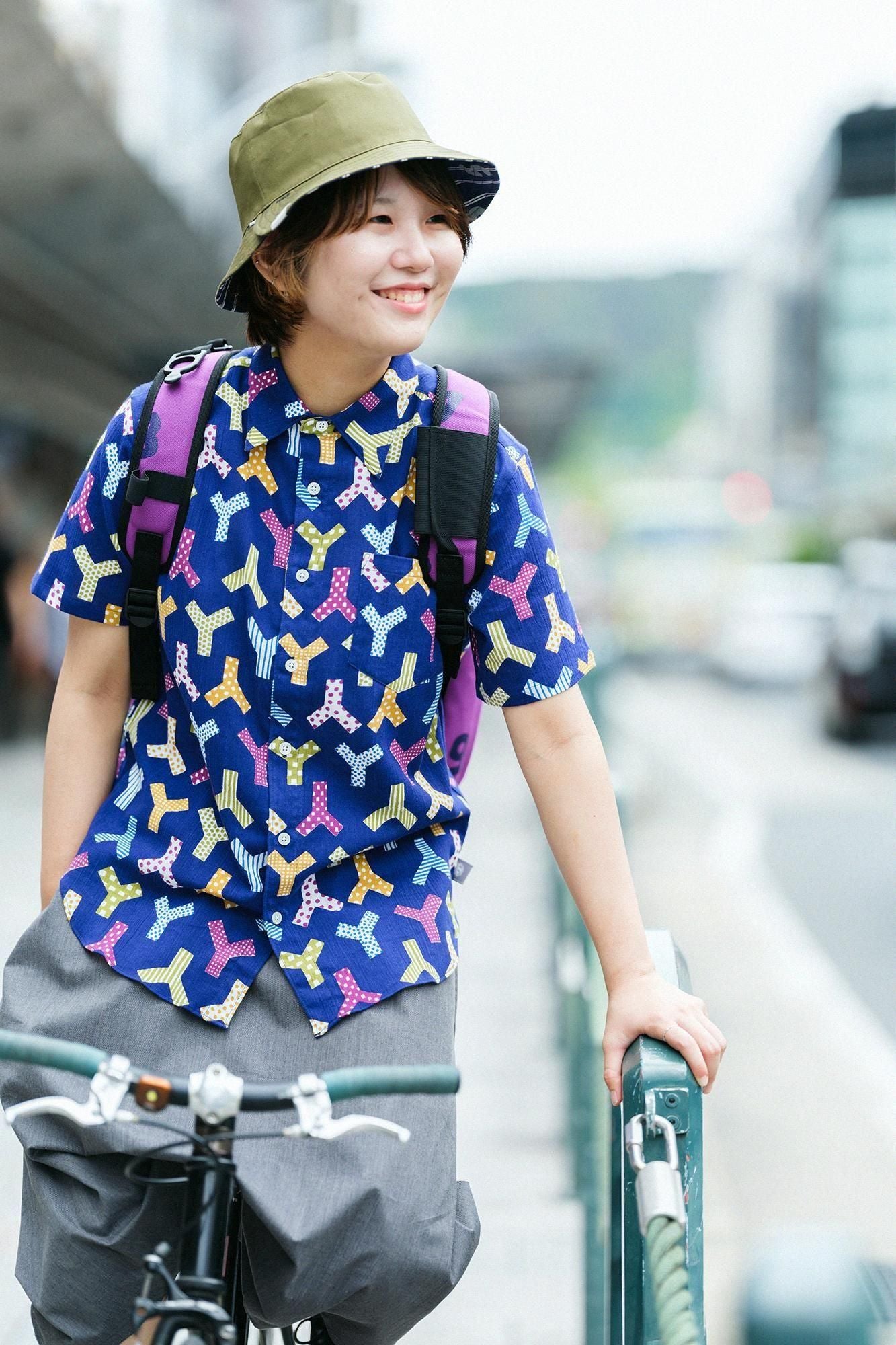 高島縮 20/20 半袖シャツ／人柄（ひとがら）