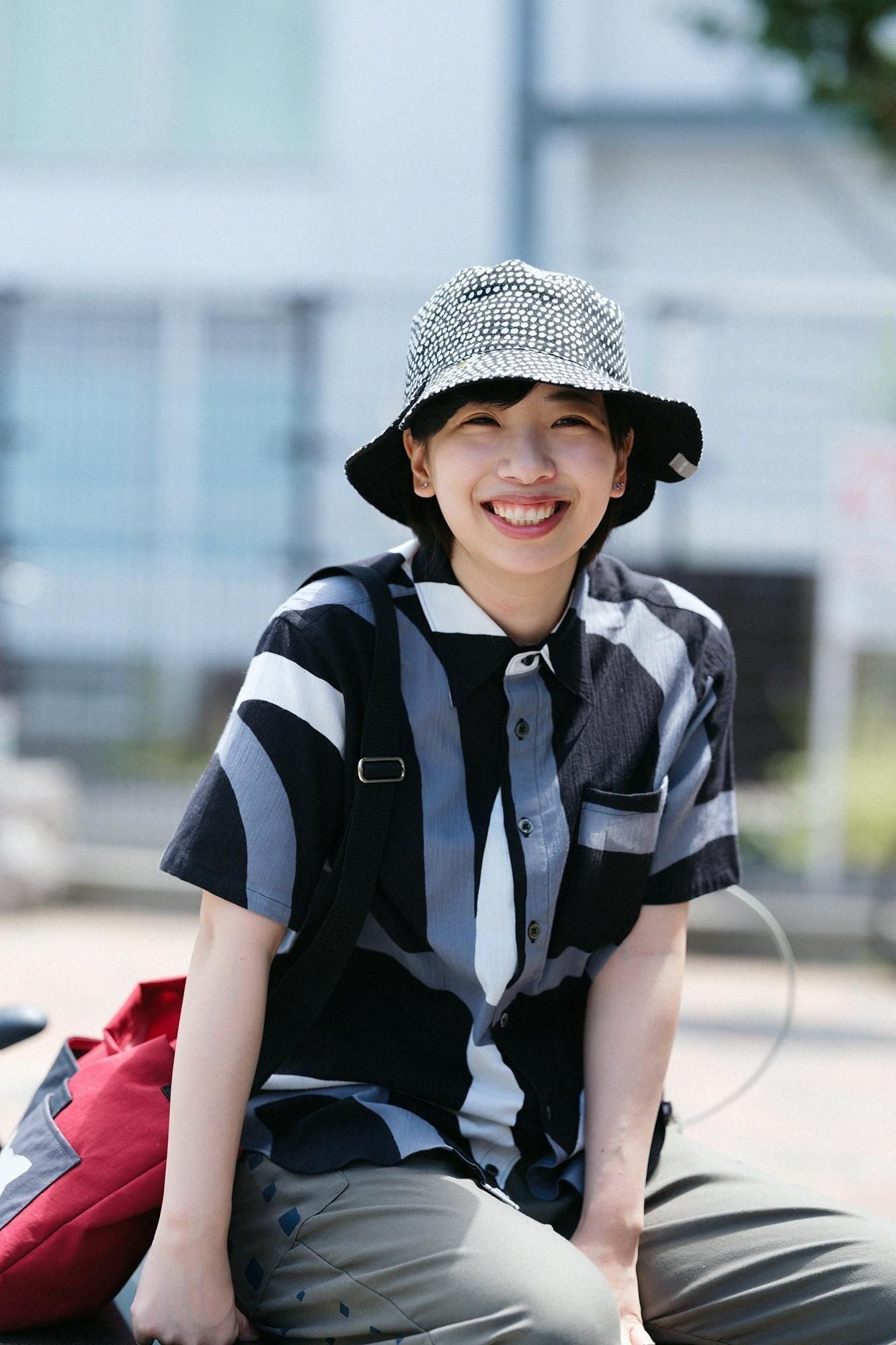 高島縮 20/20 半袖シャツ／大滝（おおたき） 濡羽色（ぬればいろ）