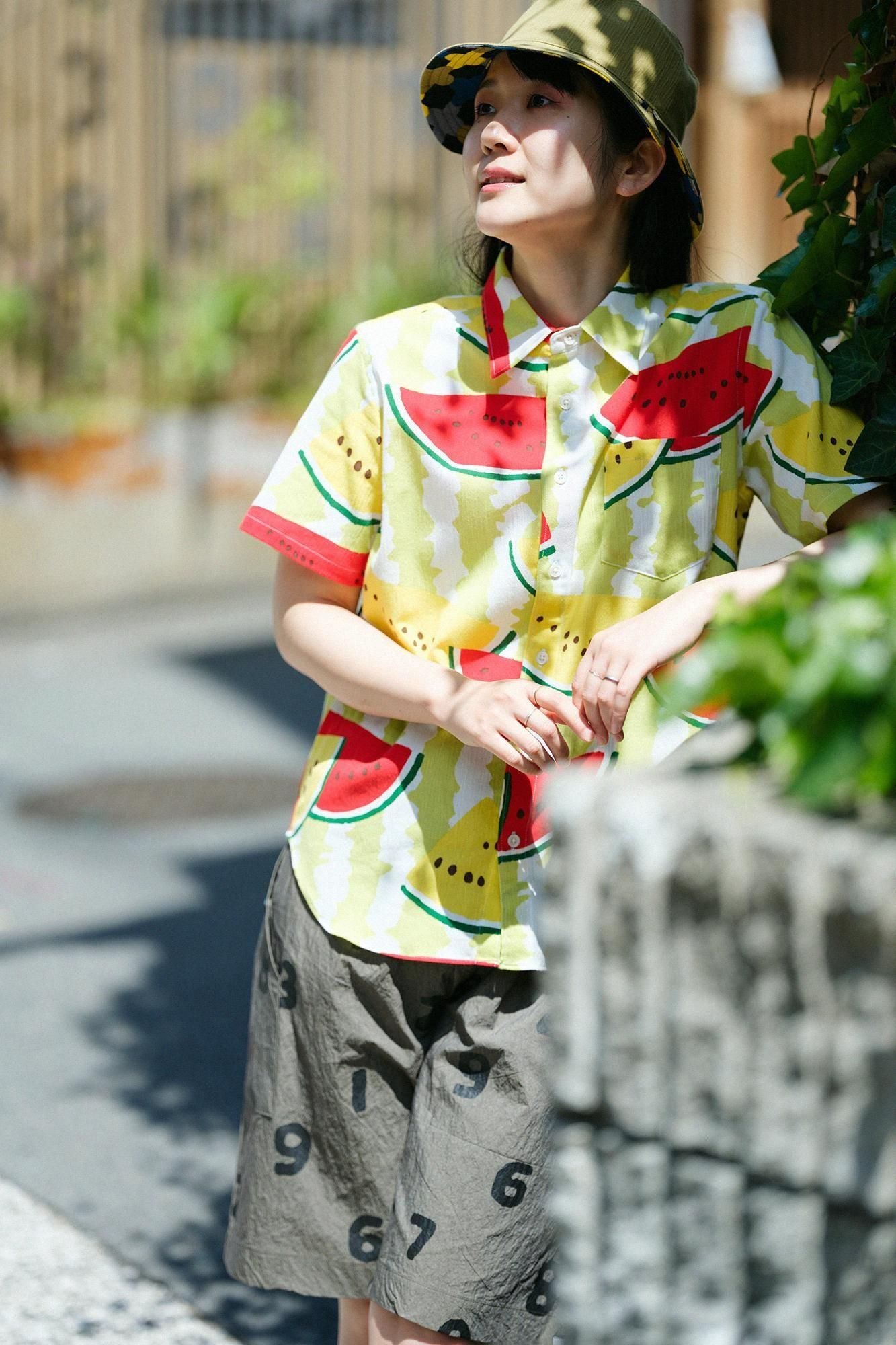Takashima Jiji 20/20 Kurzarmshirt/Wassermelone