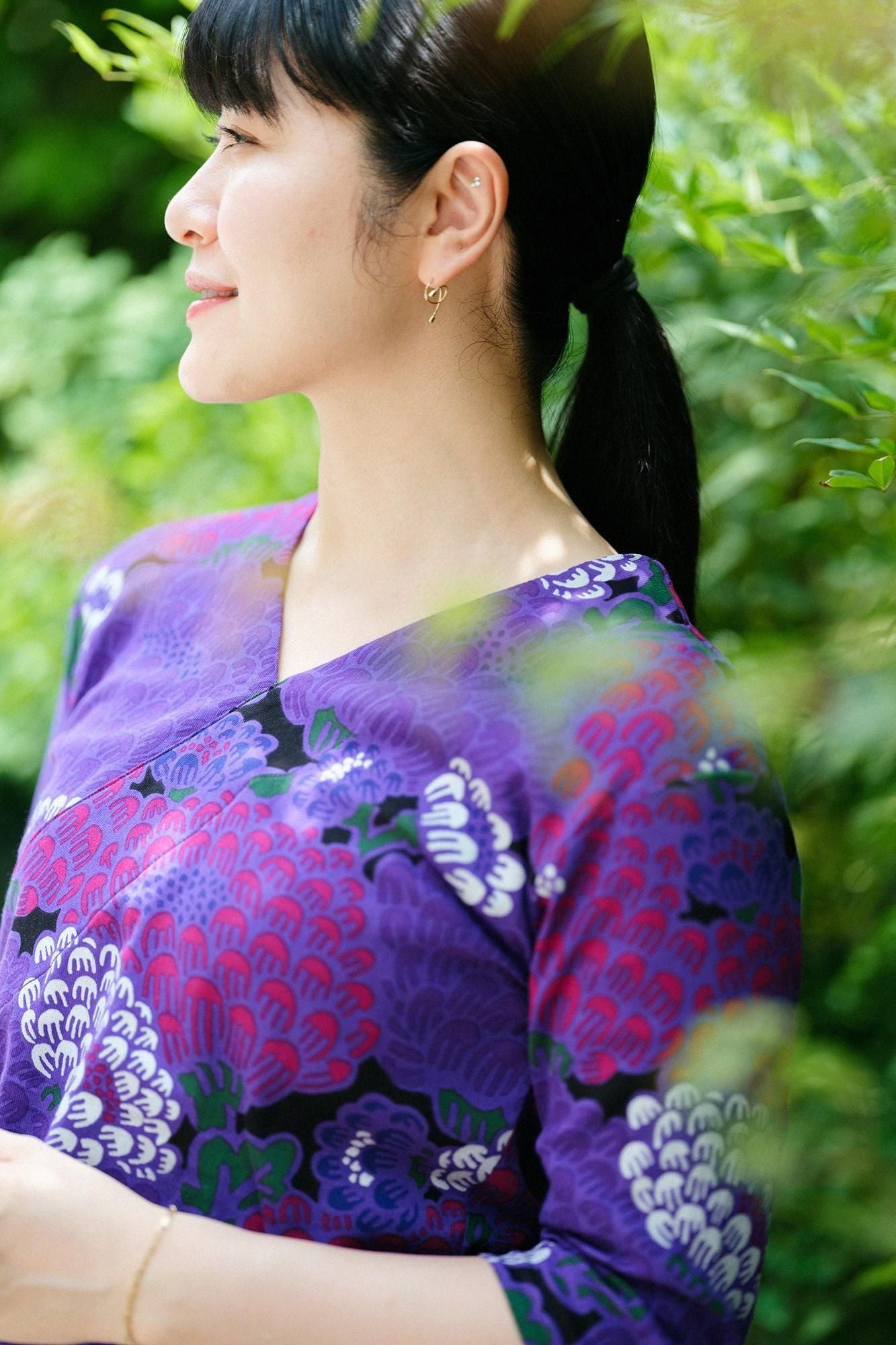 Takashima Chijimi 40/40 Collier coulissant Jiban 6/4 longueur/Kenran Night violet (Palm)