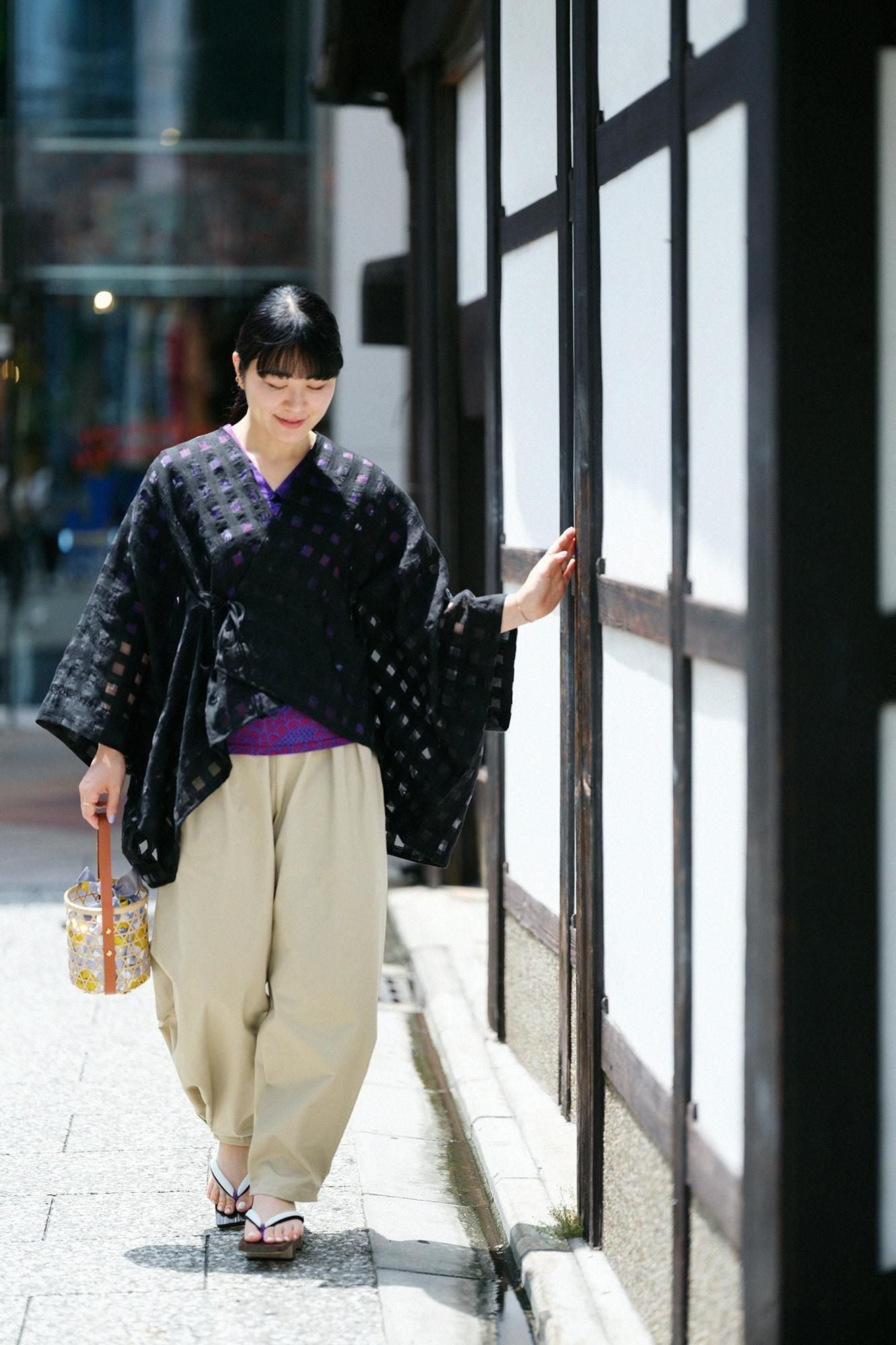 Takashima Chijimi 40/40 Collier coulissant Jiban 6/4 longueur/Kenran Night violet (Palm)