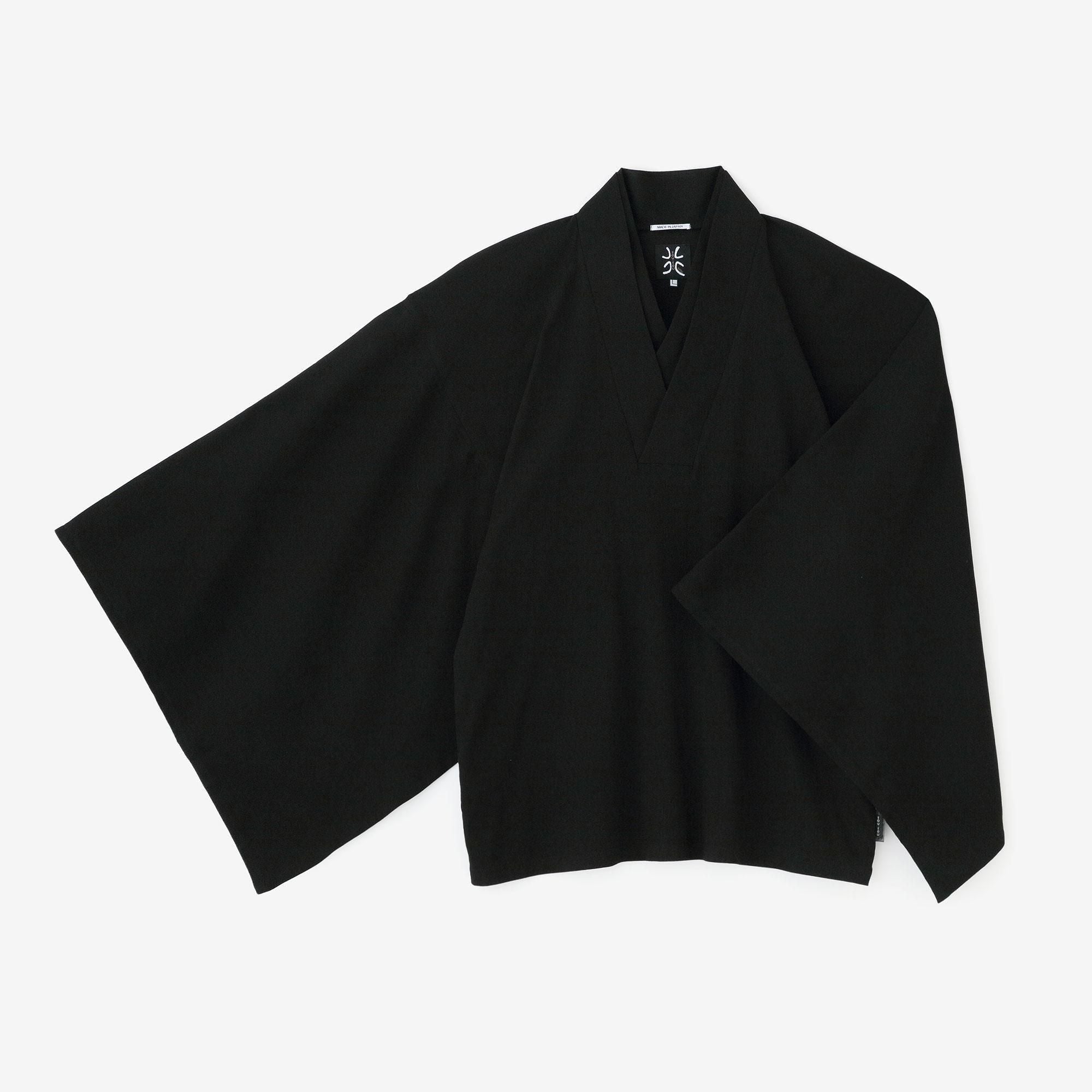 海島綿（かいとうめん） 高島縮 40/40 半衿角袖風靡（はんえりかくそでふうび）／濡羽色（ぬればいろ）