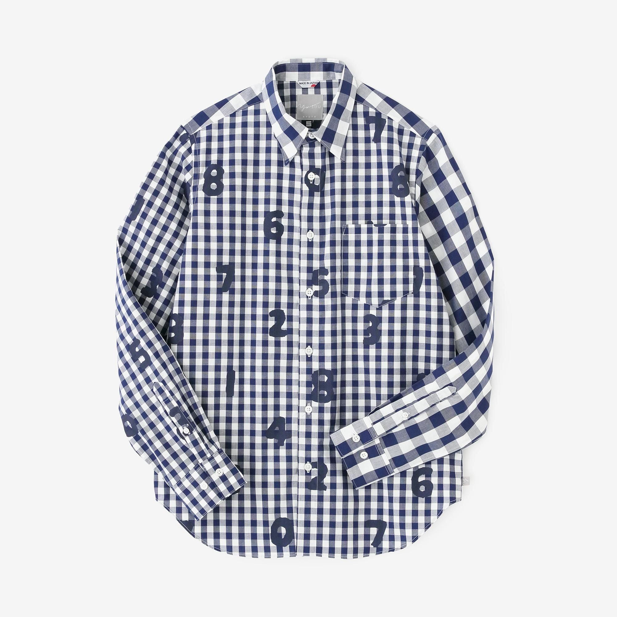 【net限定】ギンガムチェックシャツ／SO-SU-U×ネイビー