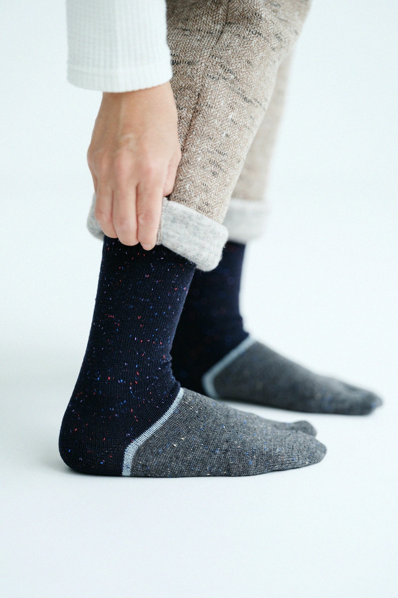 ウール足袋下（普通丈） 棟梁（とうりょう）／濃紺（のうこん）2【男・女性用】