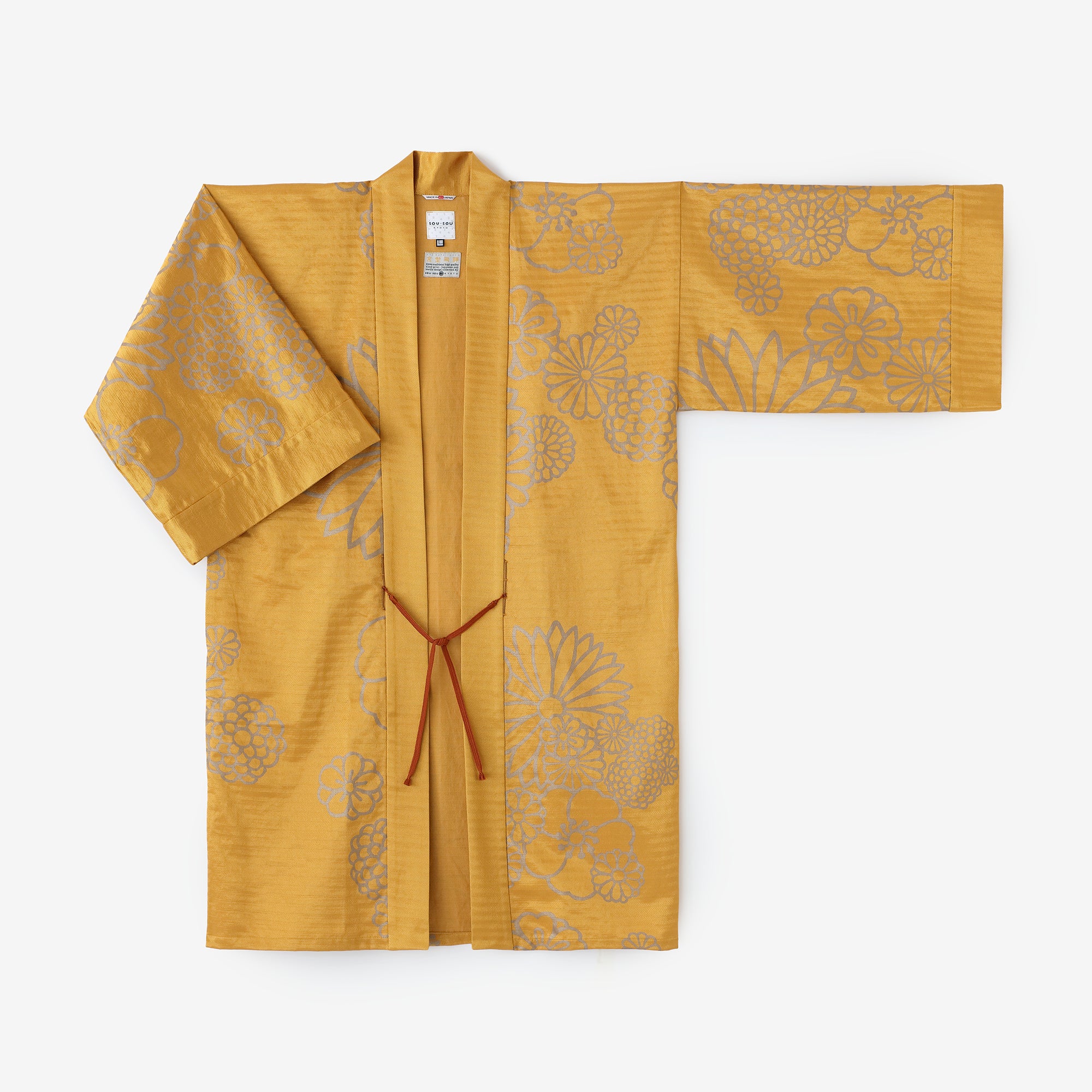 変わり織 袢纏（はんてん） 間（けん） 単（ひとえ）／金襴緞子（きんらんどんす） 金色（こんじき）