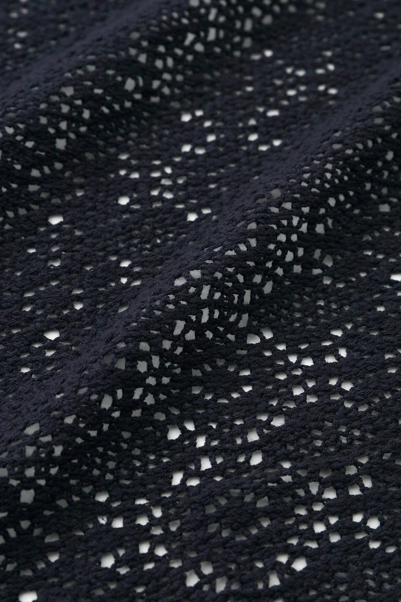 透かし幾何刺繡 袢纏（はんてん） 間（けん） 単（ひとえ）／深紺（しんこん）