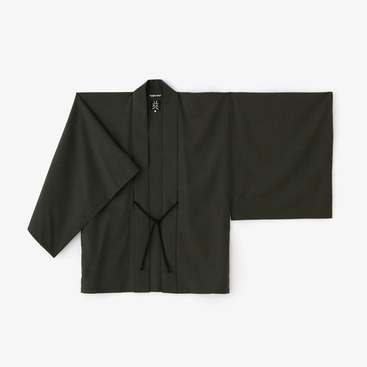 Heathered Combed Yarn Square Sleeve Hanten Jacket／Dark Grey