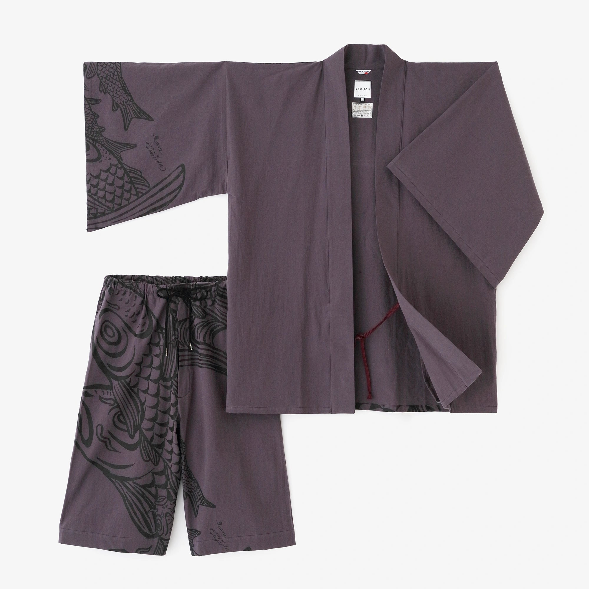 Popeline Jinbe Haori / Tiefviolett (Fukamurasaki)