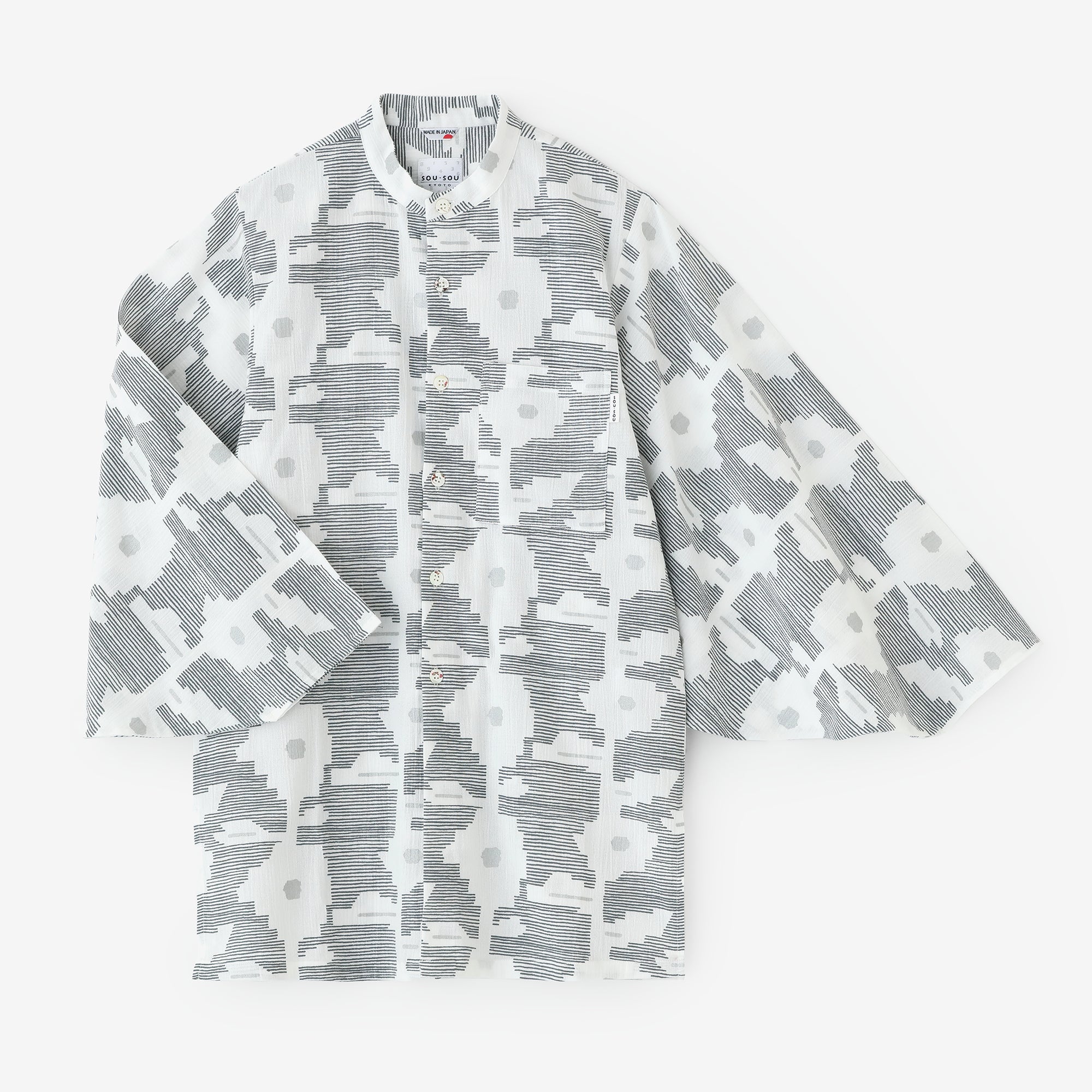 高島縮 20/20 薙刀長草衣（なぎなたながそうい）／しじま