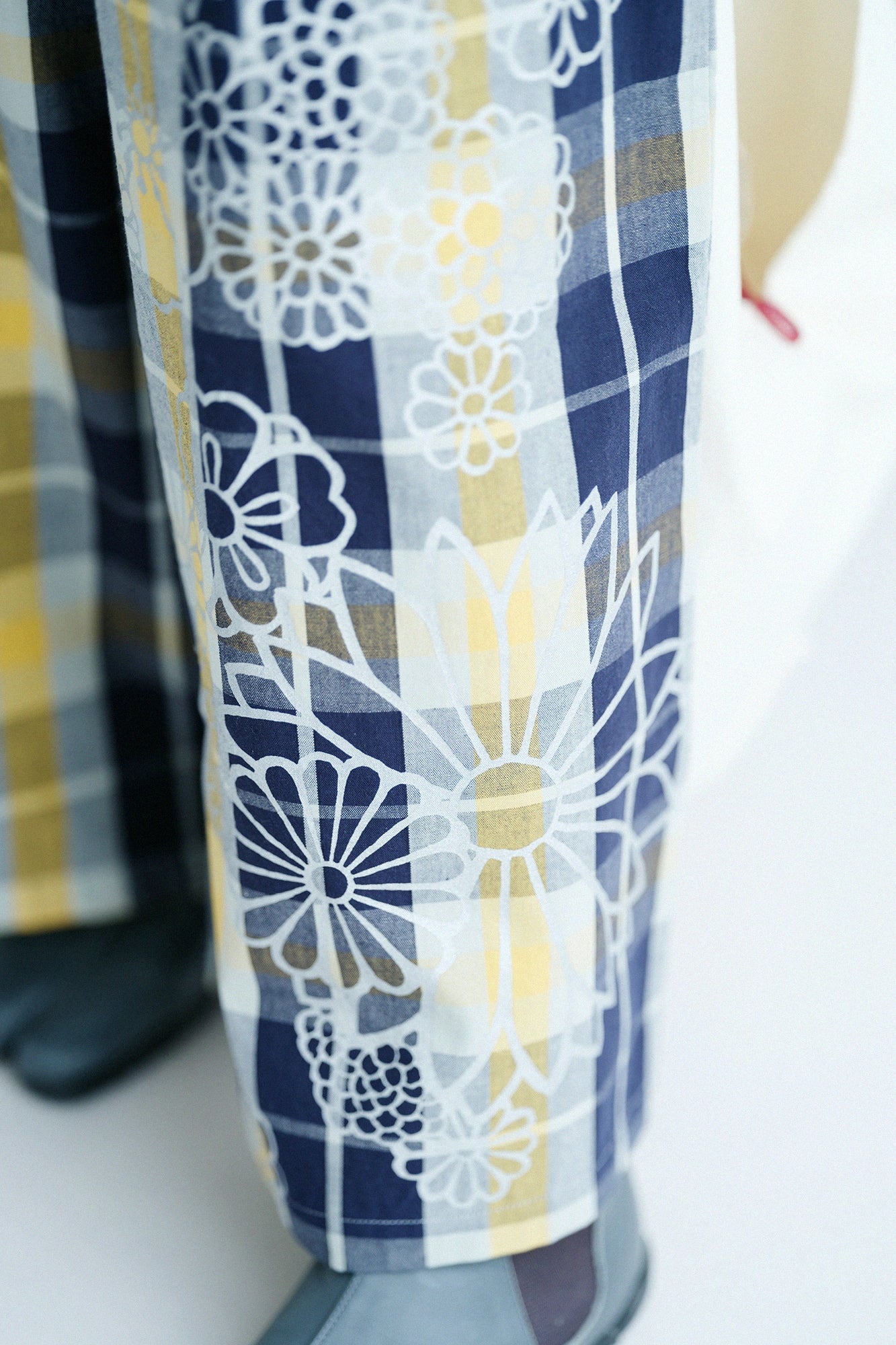 이세모멘 20/20 히로나리 몸뻬／이불 줄무늬(이부자리) 카사네격자(사네고시) 짙은 남색