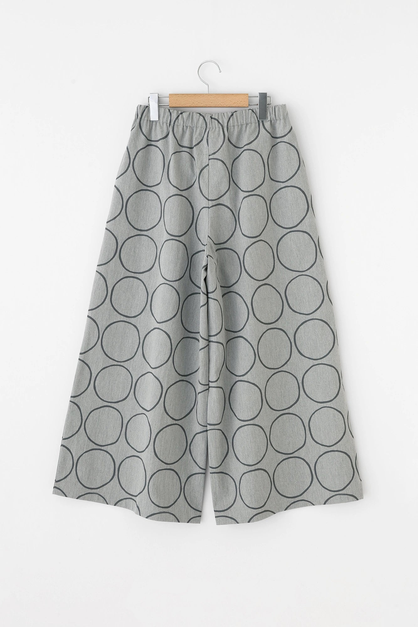 Chino Cloth Wide-legged Pants／Circles Light Grey