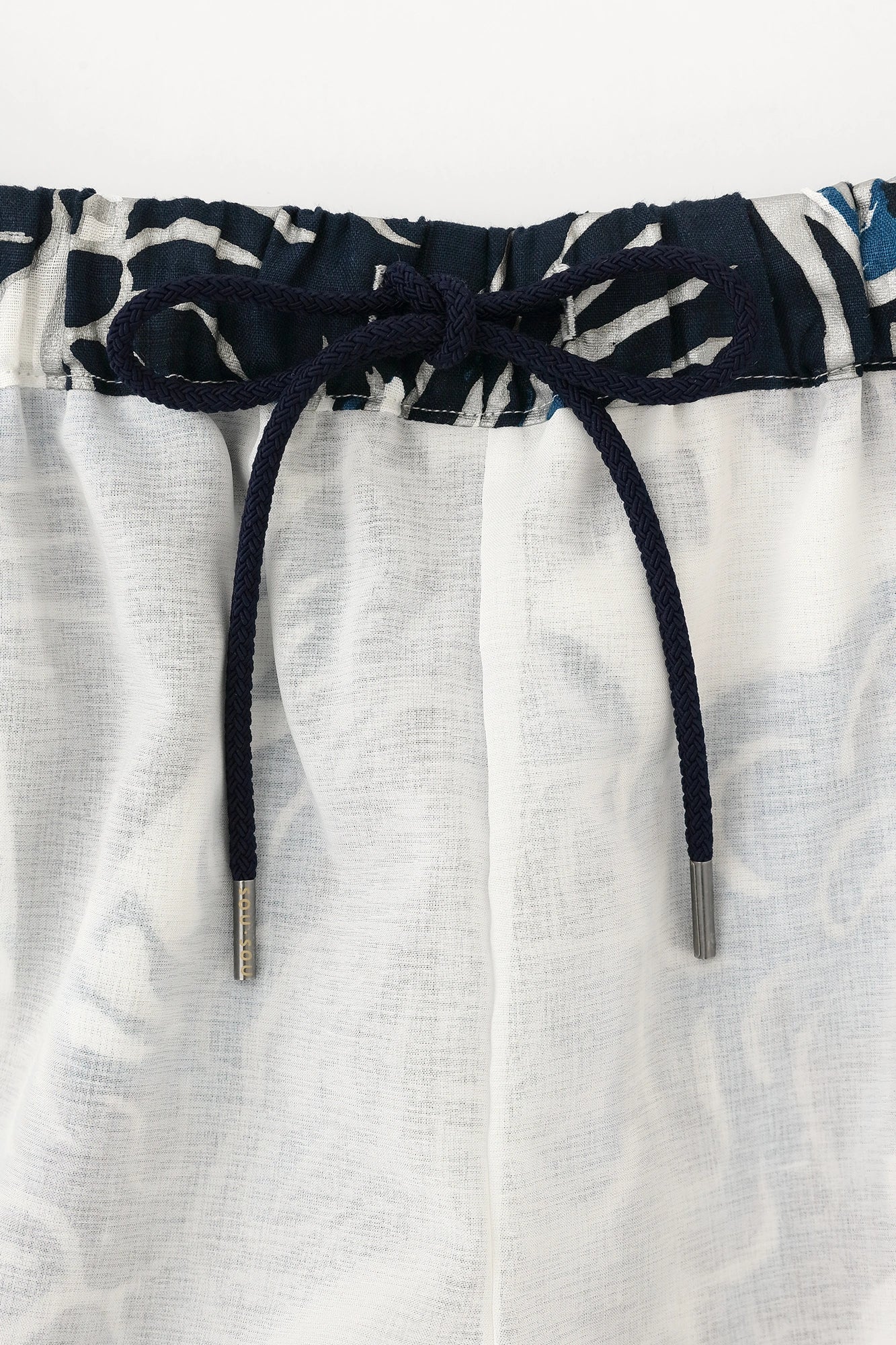 【预计4/21发货】麻阔腿裤／flying elephants 蓝银色