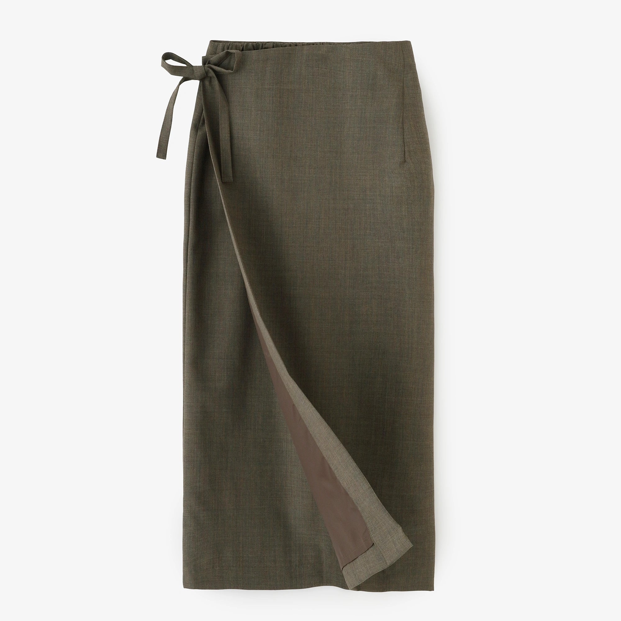 【Ships Ard 9/22】Combed Yarn Wrap Skirt／Dark Brown