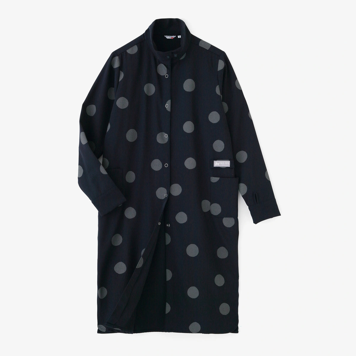 【Expédition prévue vers le début octobre】Mélange de laine SANPO back satin robe une pièce / maillot de bain à imprimé suigyo-mura, marine foncé 