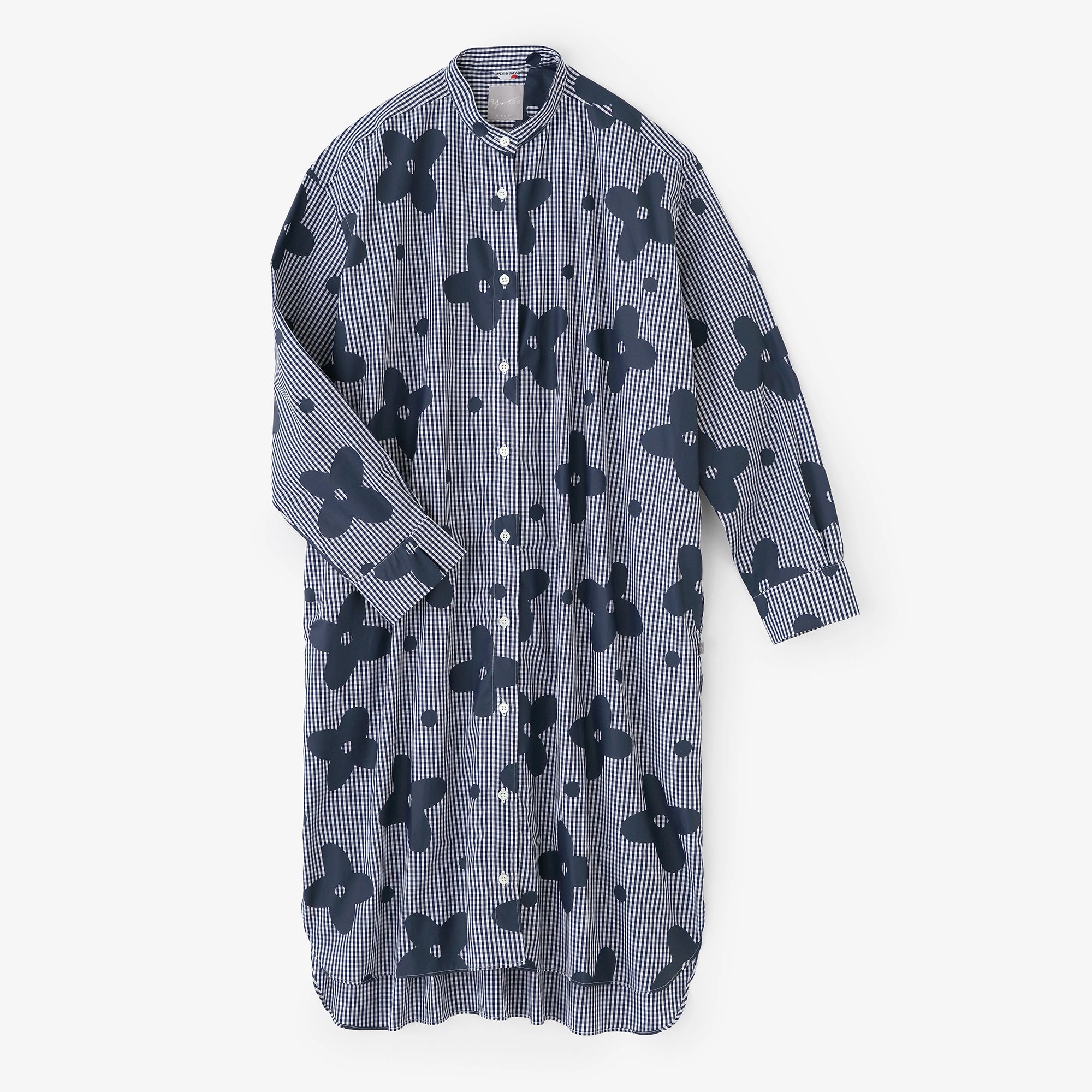 超長綿 グランシャツワンピース R.H／山花風（やまはなかぜ） ネイビーチェック