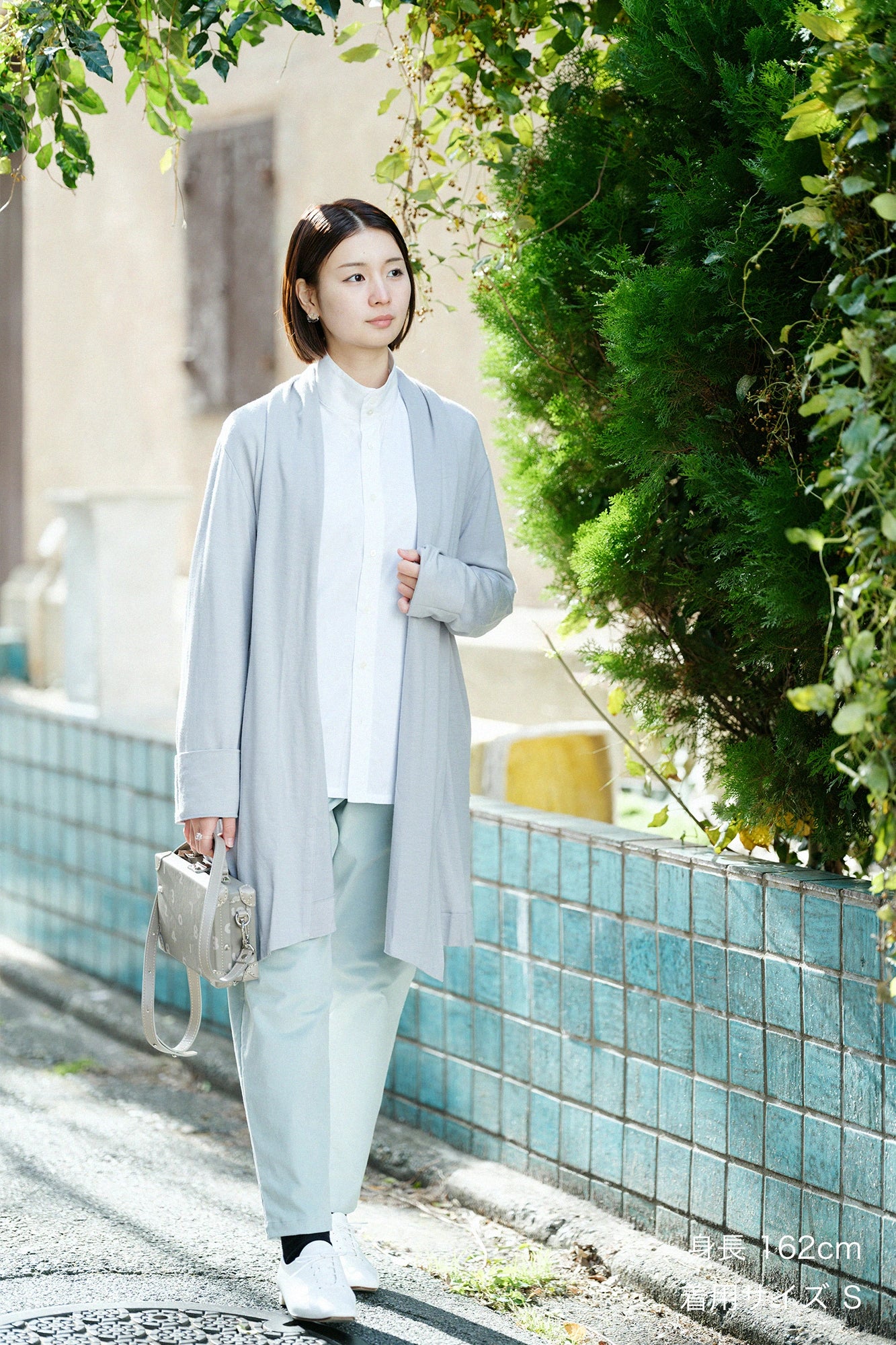 ストレッチコーデュロイ イージーテーパードパンツ／ウォーターグリーン