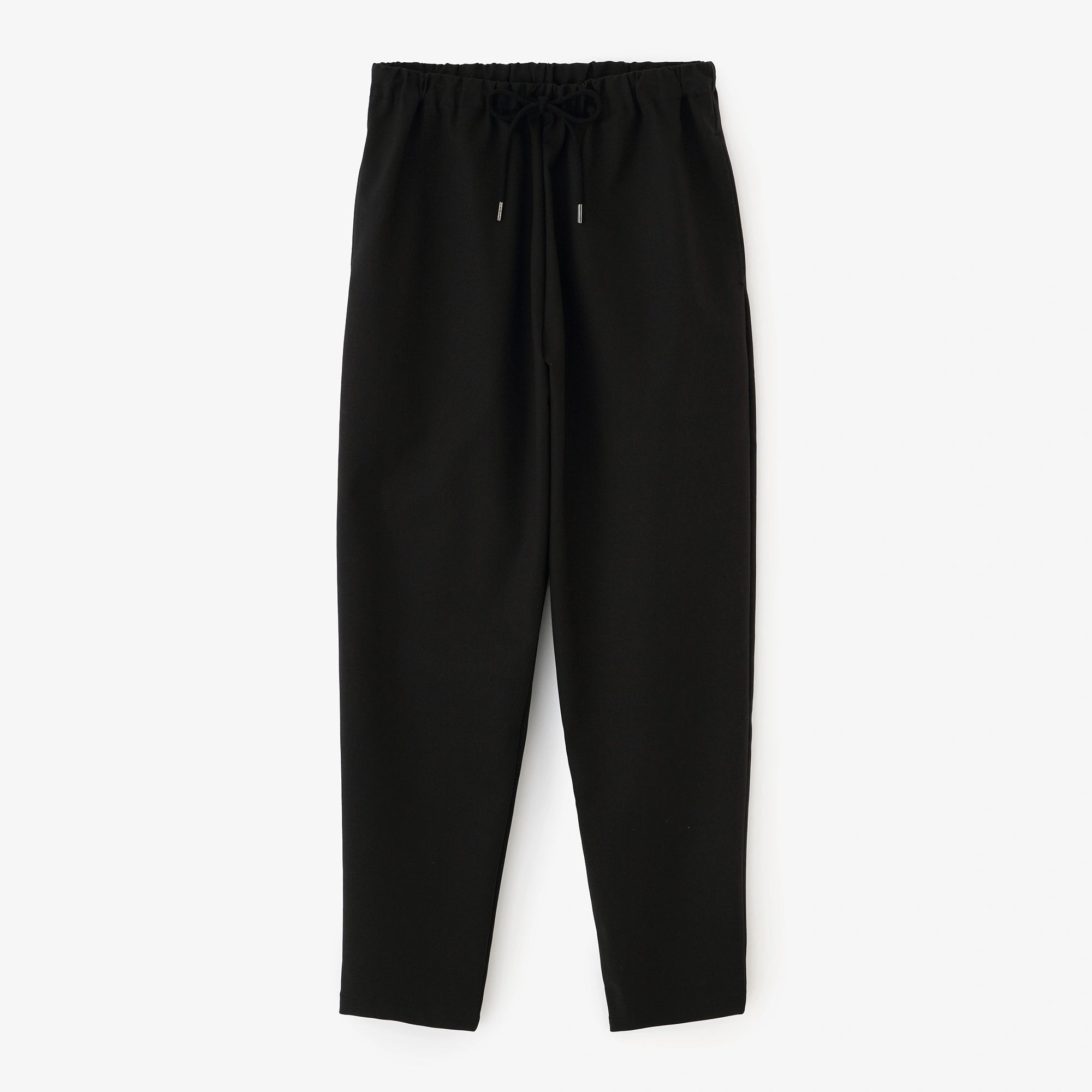 ダブルクロスストレッチ イージーテーパードパンツ／ブラック