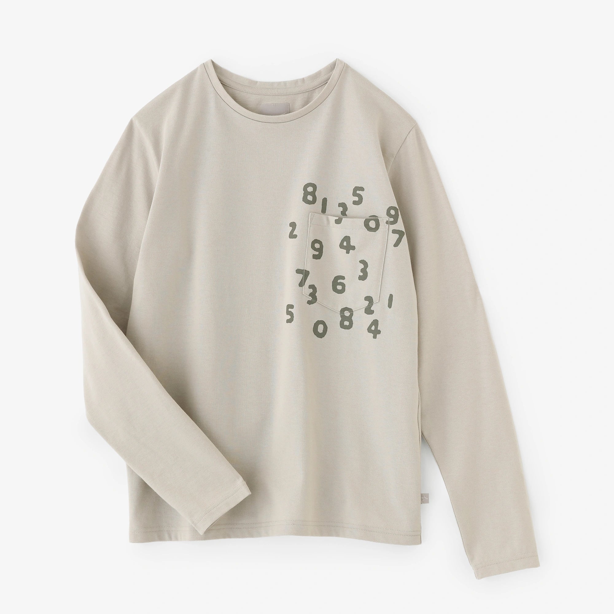 플레이팅천축 긴팔포켓 T셔츠/ 모래 베이지