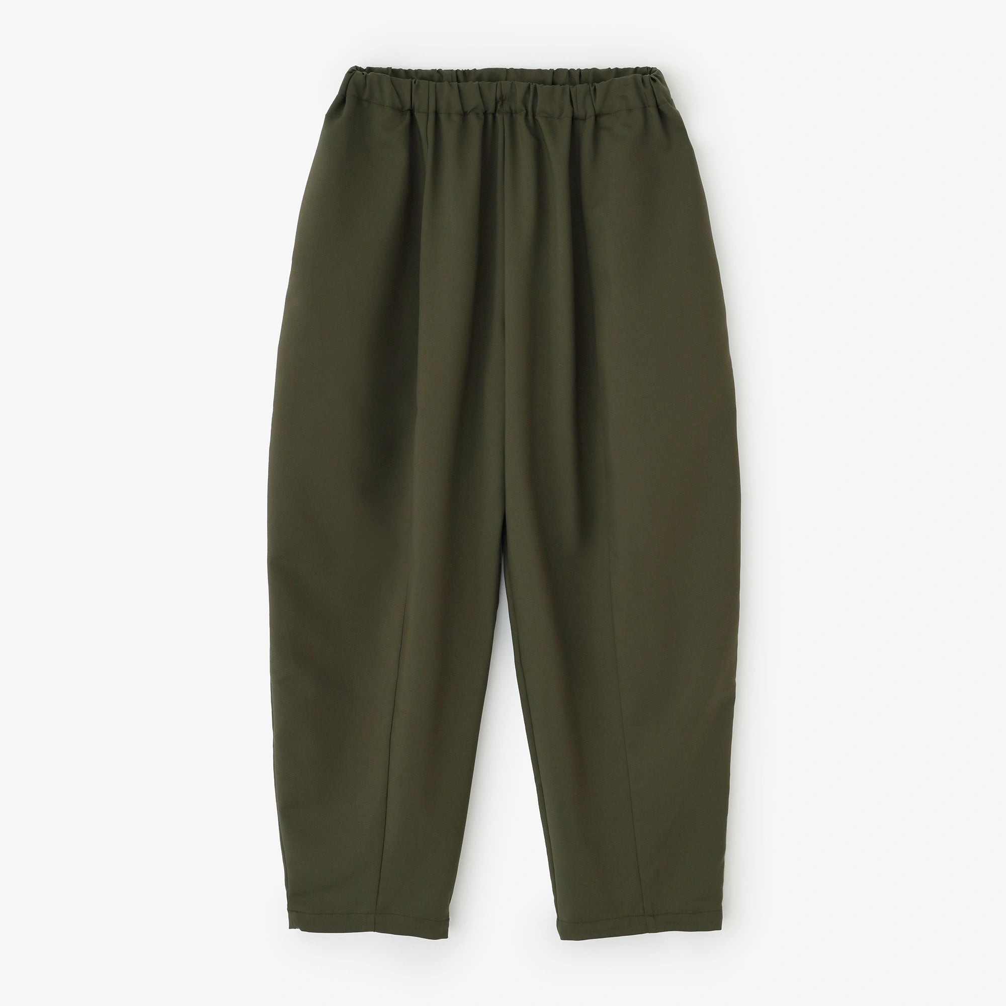 Pantalon à jambe cylindrique en sergé Tencel extensible/Vert olive