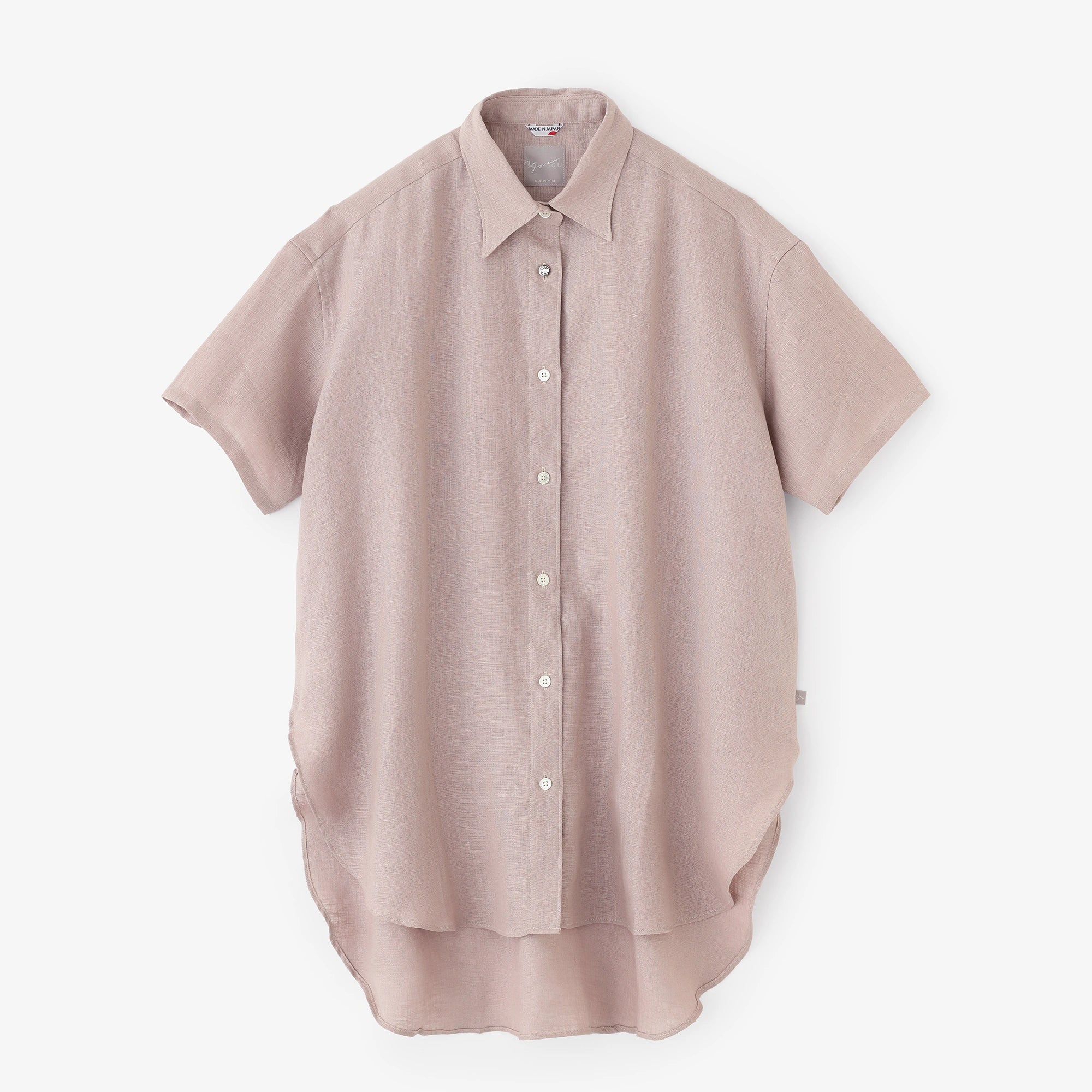 Chemise à manches courtes en lin Grand L. Tunique/Rose aube