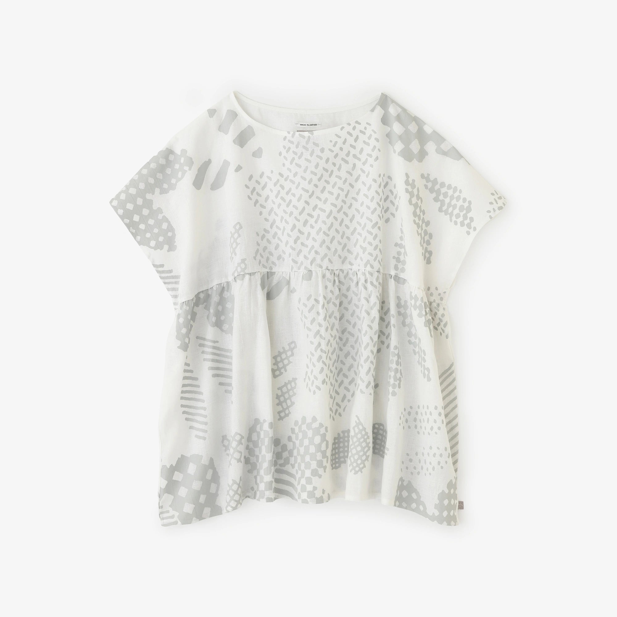 Linen Wrinkle Blouse／Merrily White