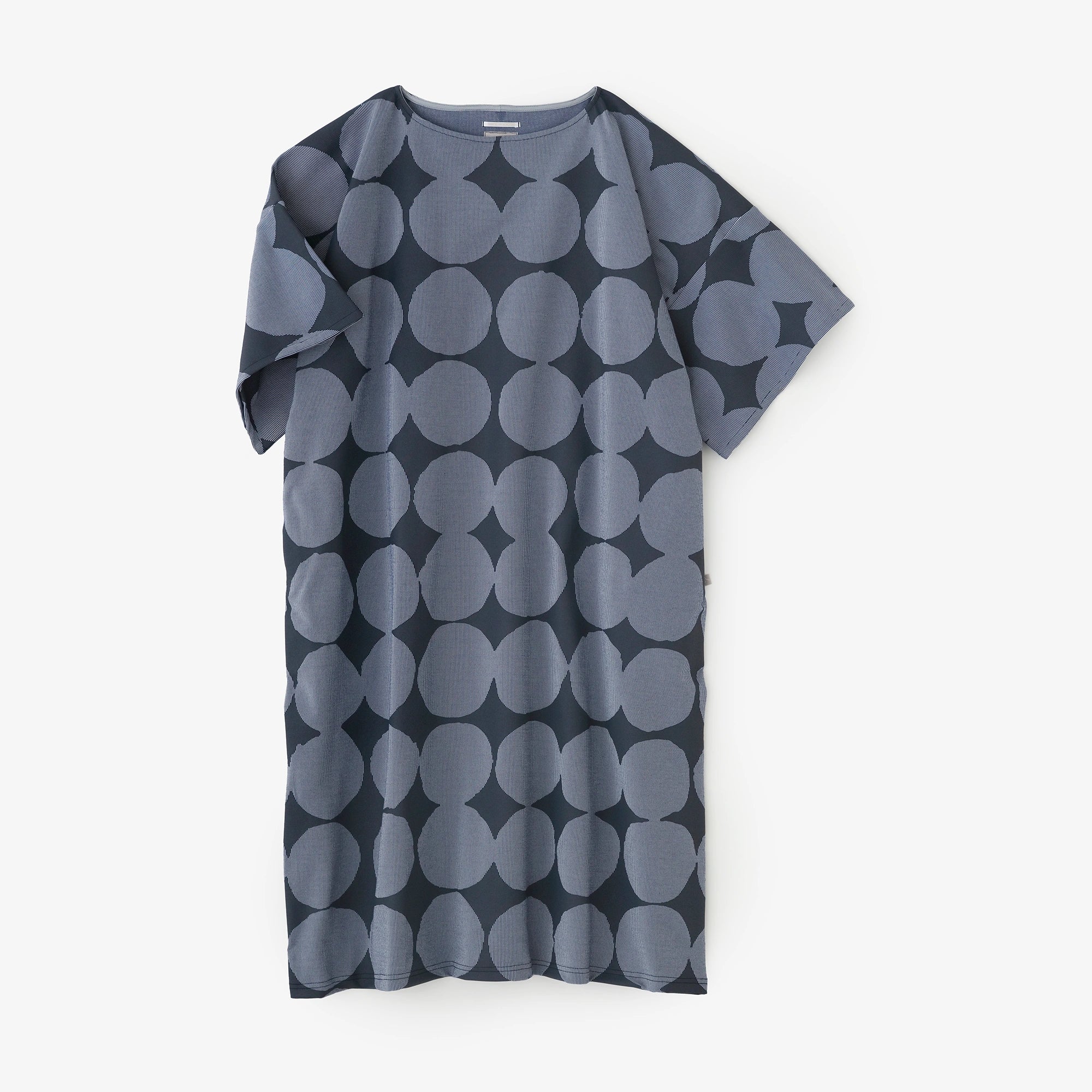 Corcoran x Vertical (R) robe en tricot à manches unies et col bateau/ohajiki bleu chiné