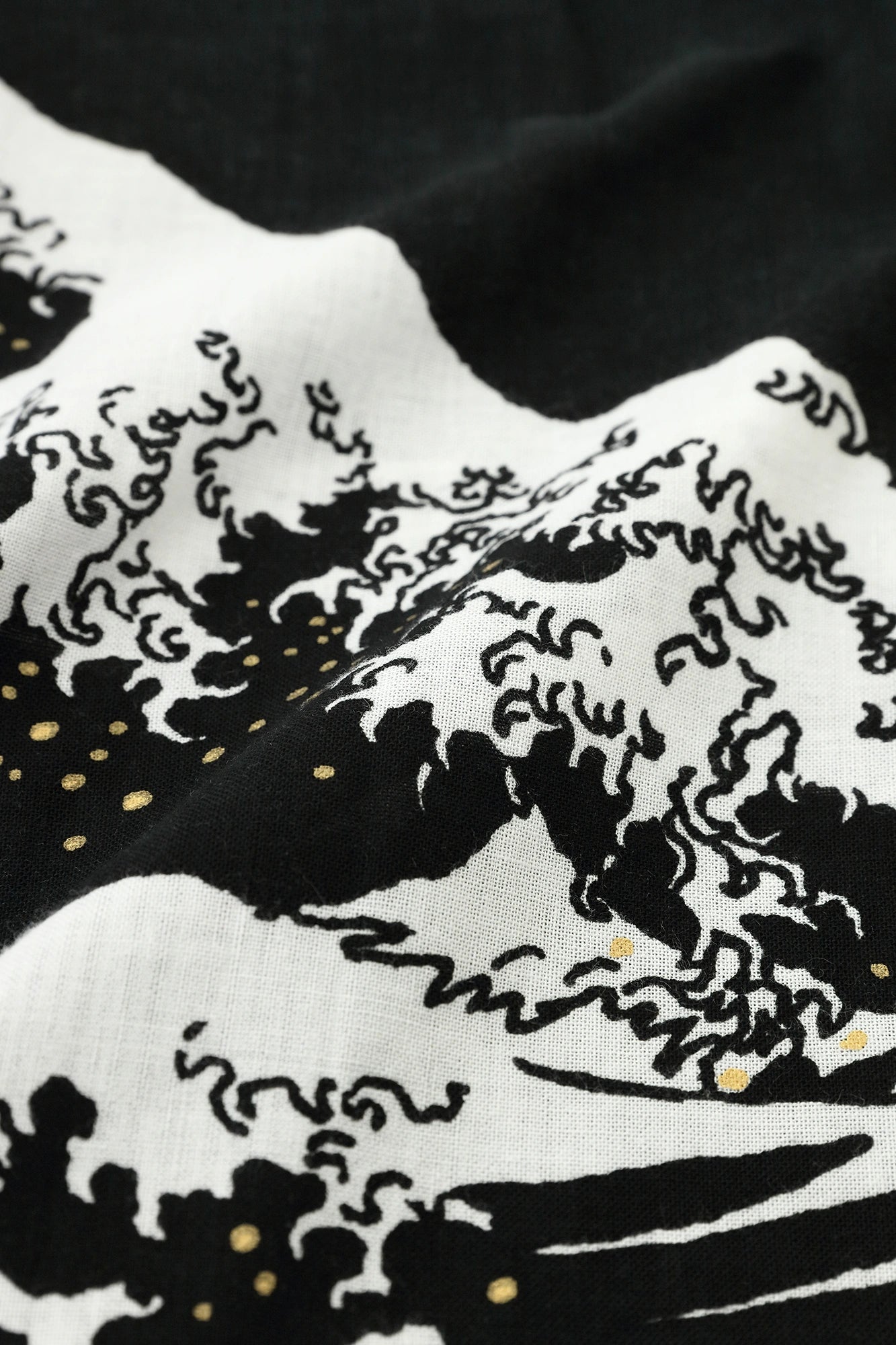 Isemomen Cotton Bun Short Sleeve Shirt／Hokusai The Great Wave off Kanagawa-Recreation Twilight